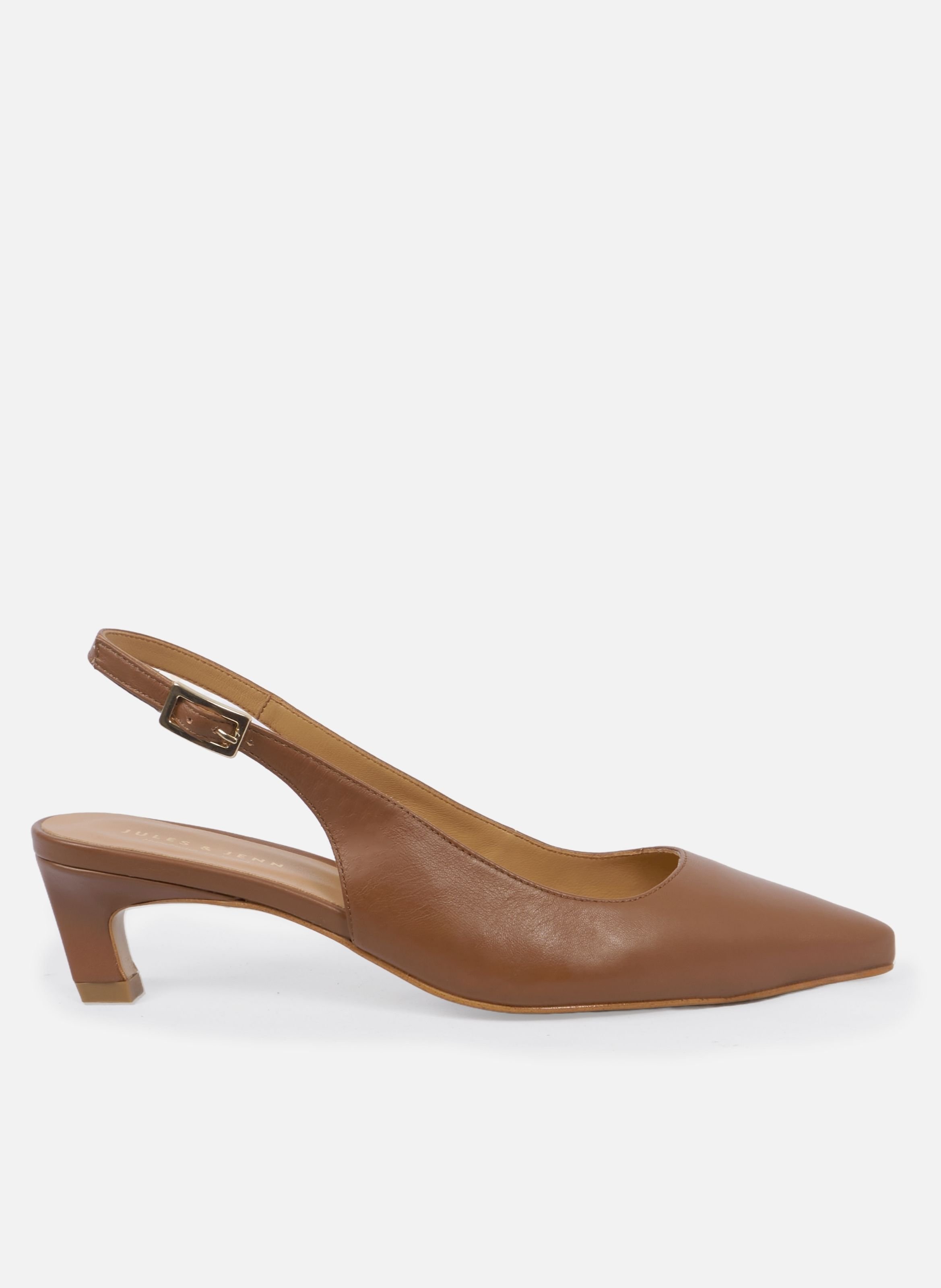 Escarpins slingback albane petit talon cuir lisse JULES & JENN