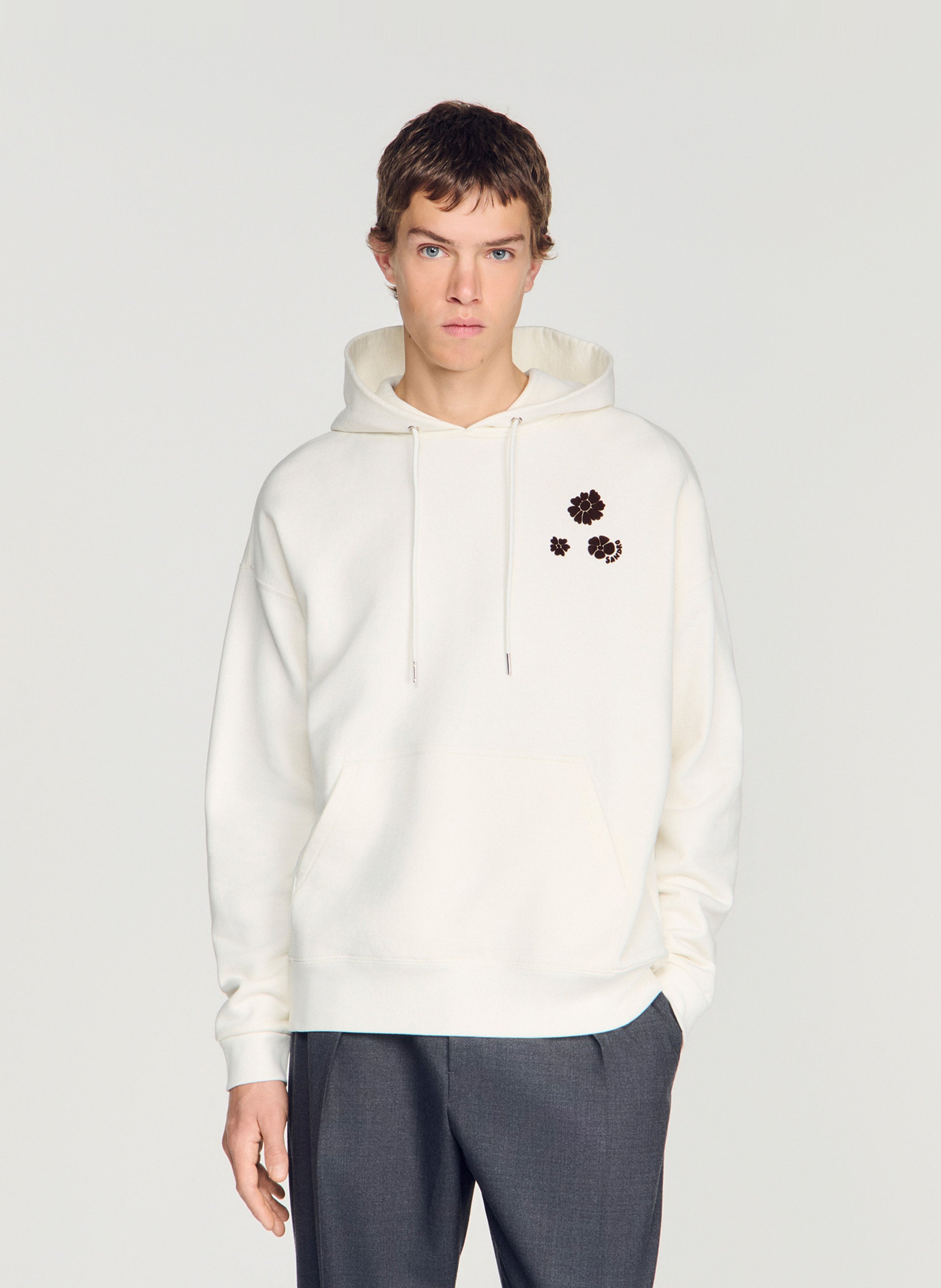 Straight-fit hoodie SANDRO Beige