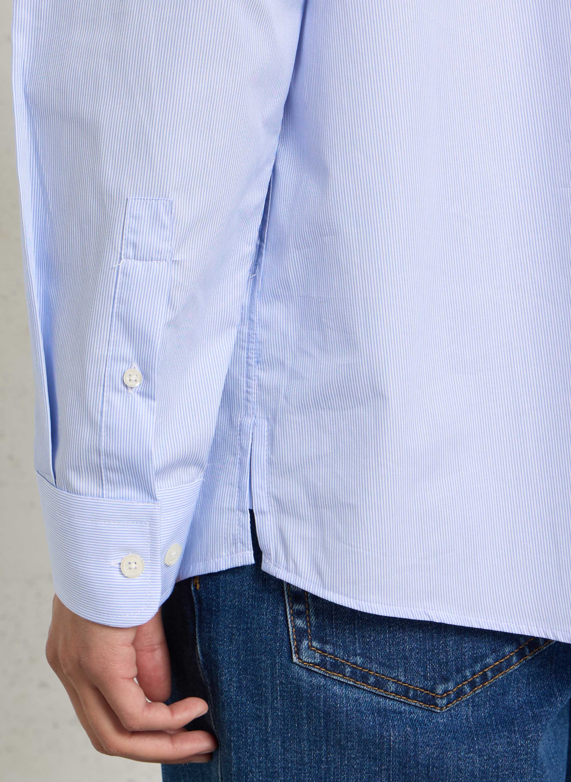 Gestreifte Baumwollbluse AU PRINTEMPS PARIS Blau