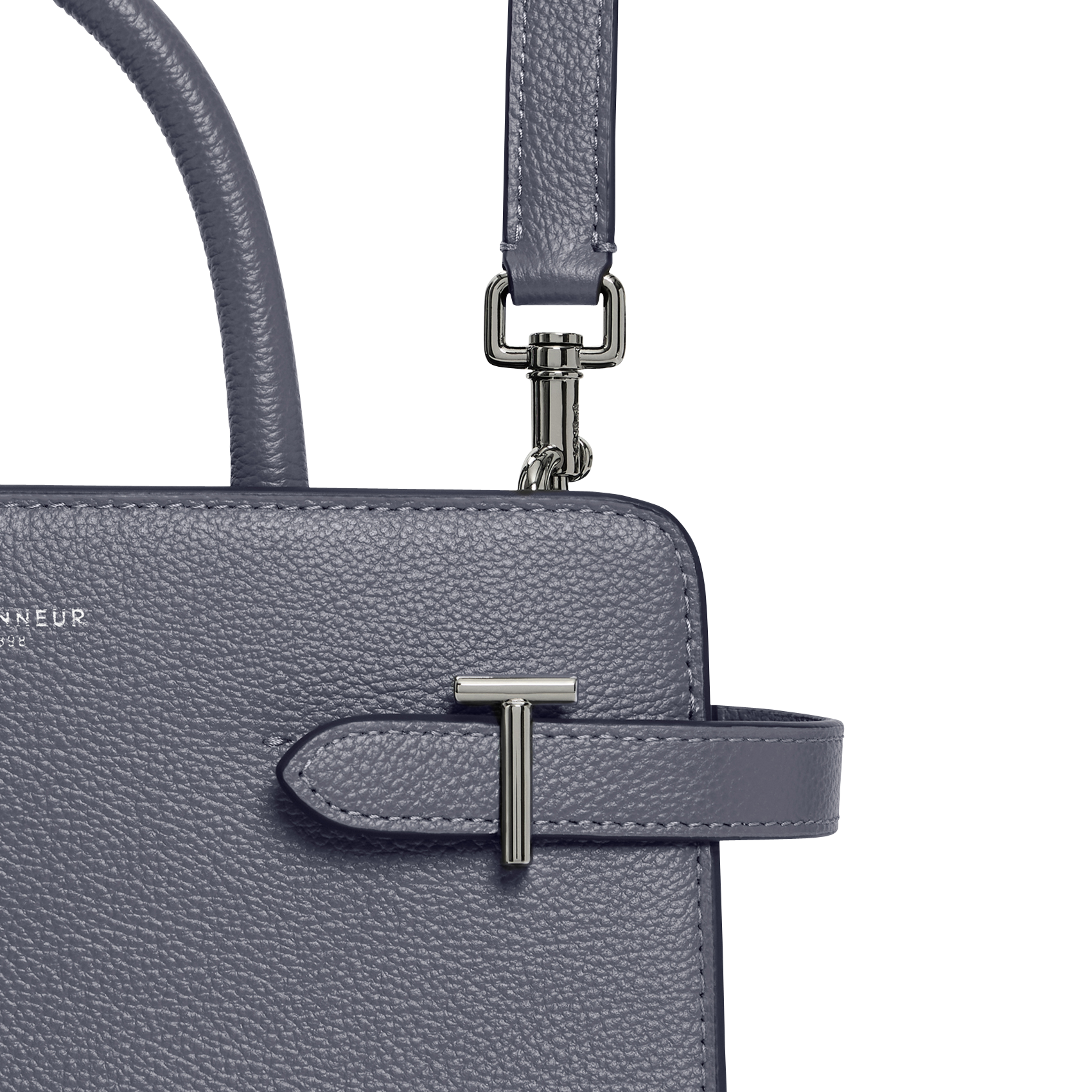Handtas van generfd leer LE TANNEUR Blauw