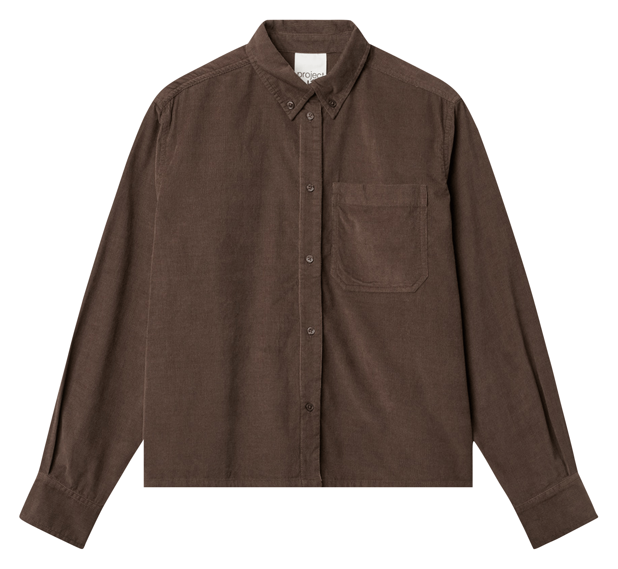 Chemise droite unie en coton bio PROJECT-AJ117 Marron