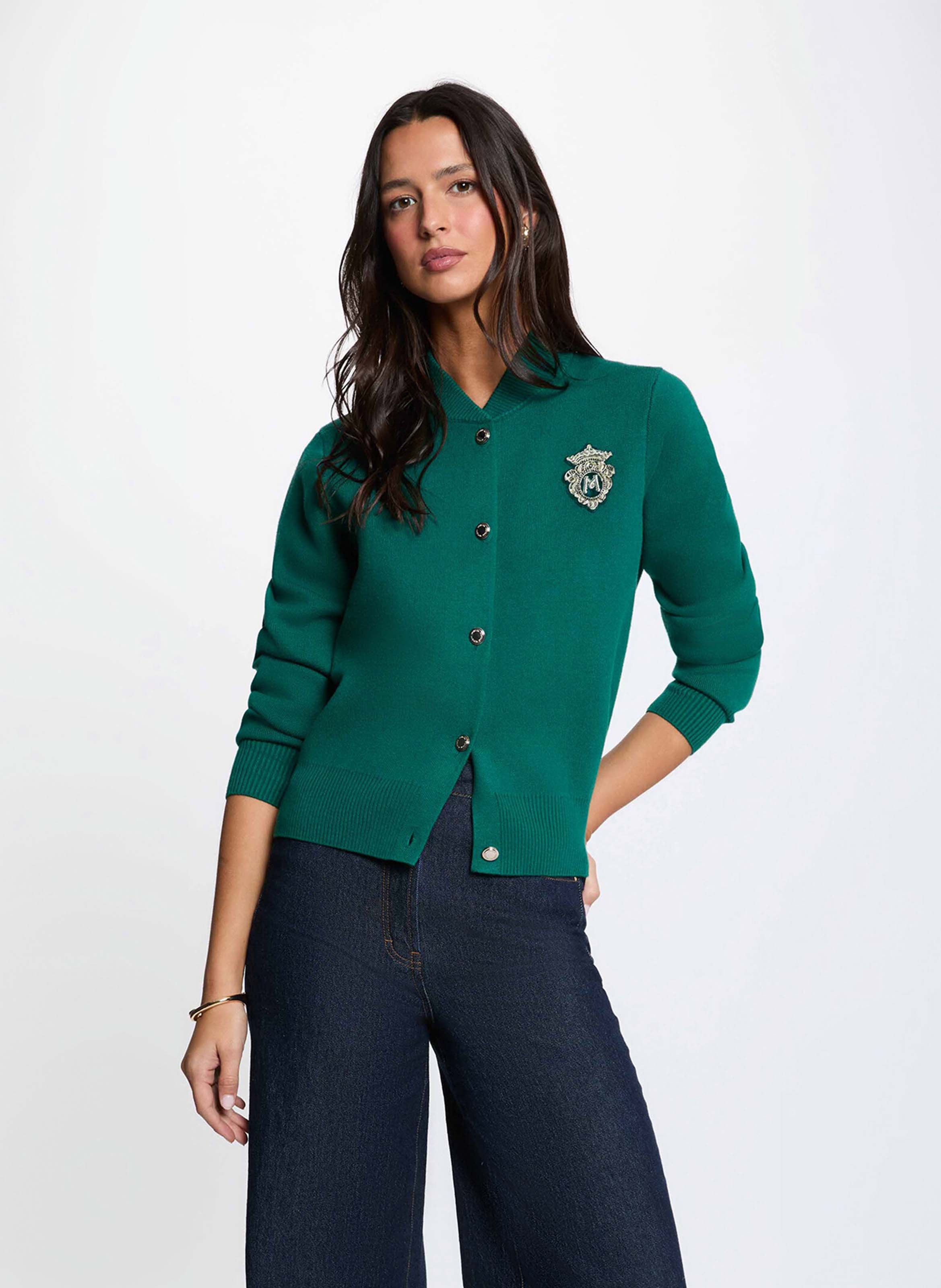 Teddy kraag vest MORGAN Groen