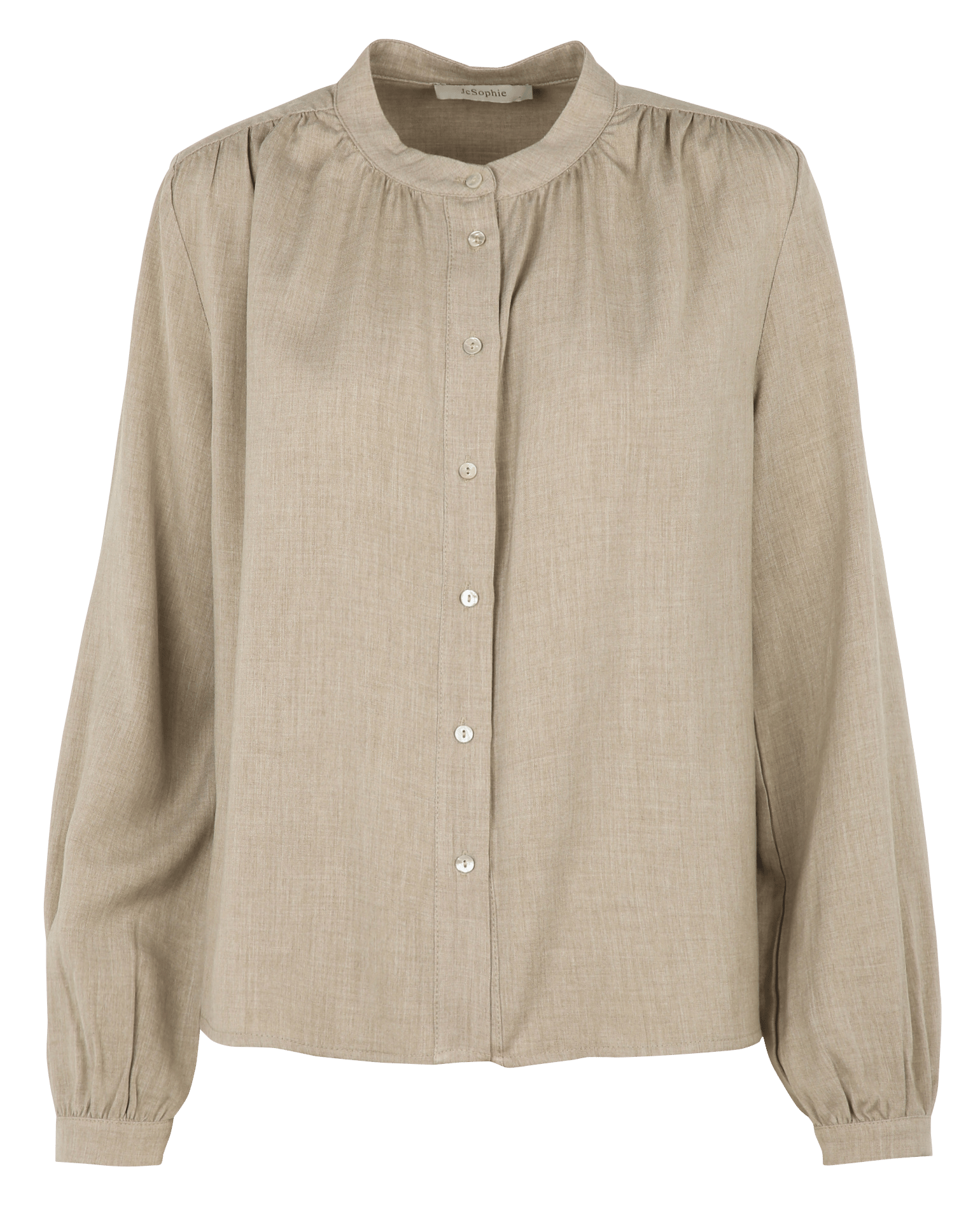 Mao collar blouse in lyocell and cotton JC SOPHIE