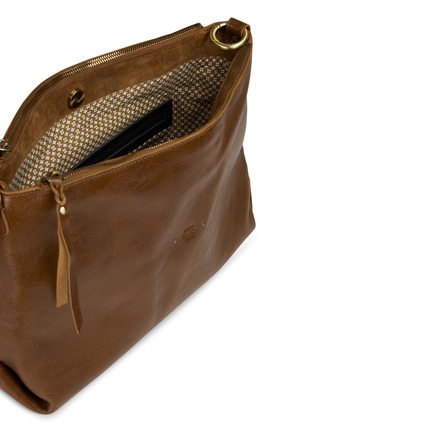Schultertasche aus Leder MILA LOUISE Beige
