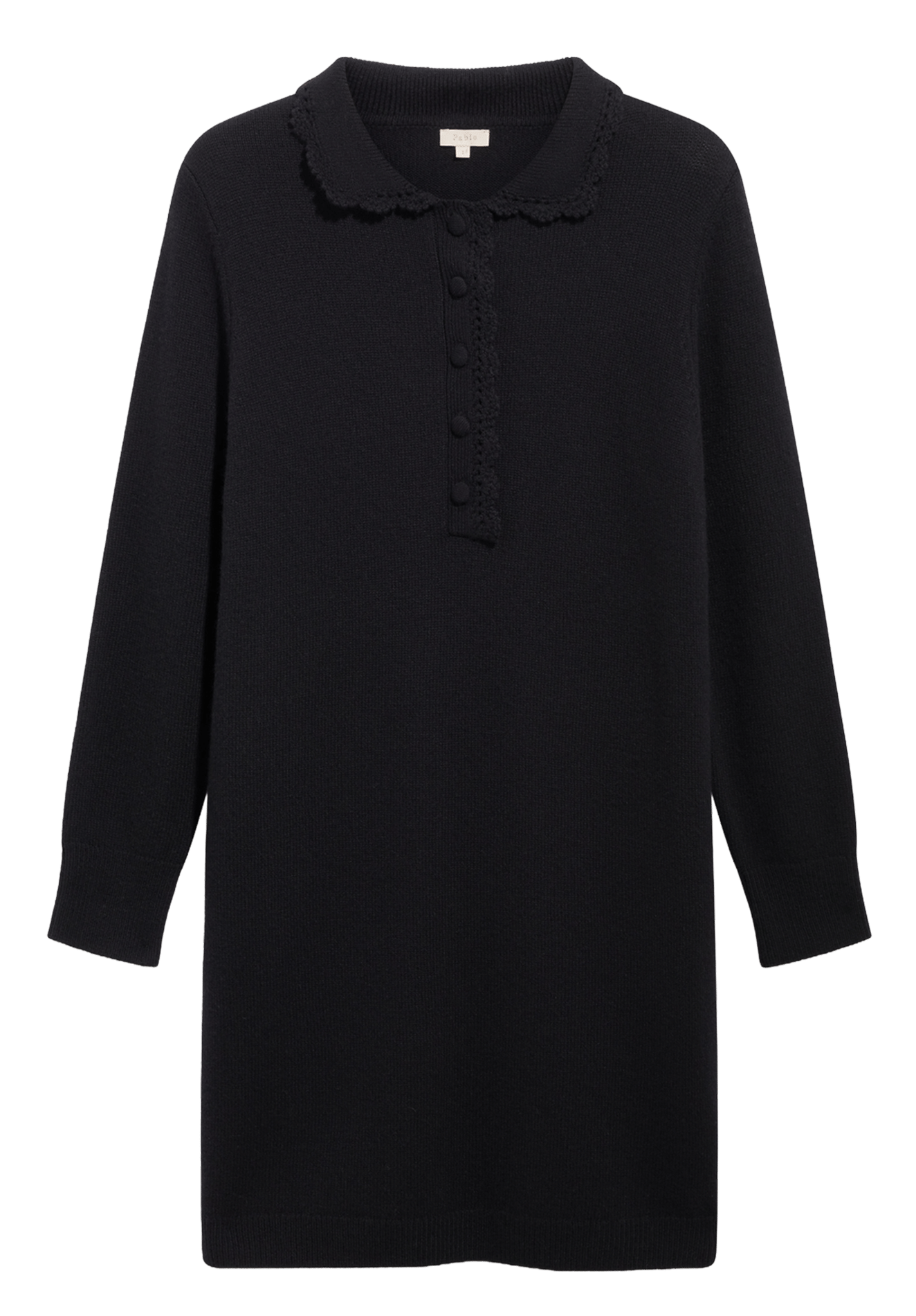 Robe droite boutonnée en laine PABLO Bleu