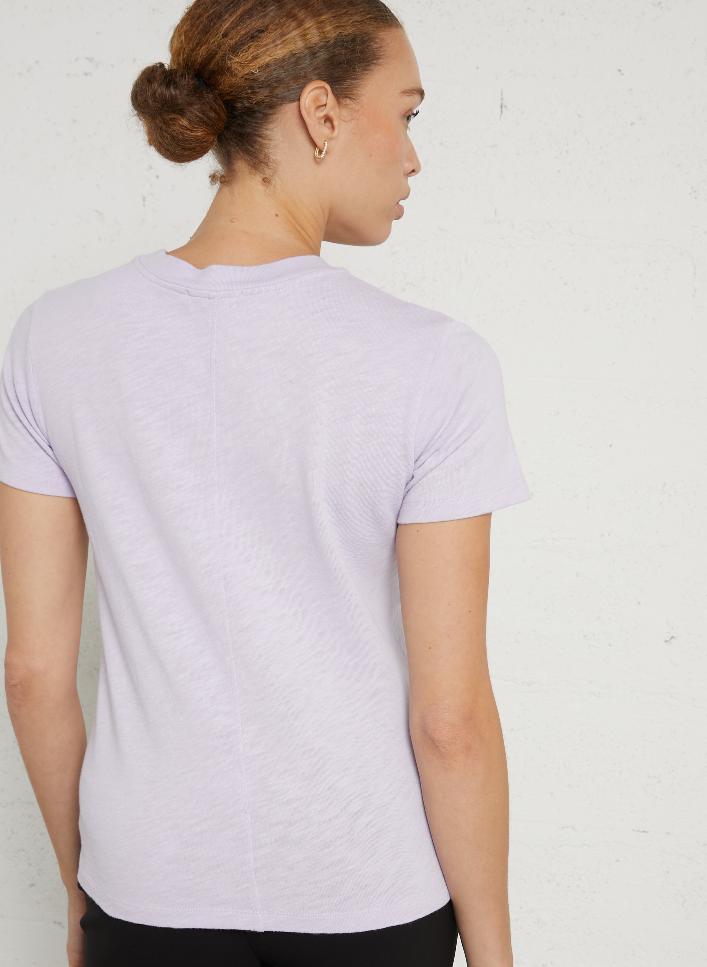 Recht, katoenen T-shirt met ronde hals AMERICAN VINTAGE Violet