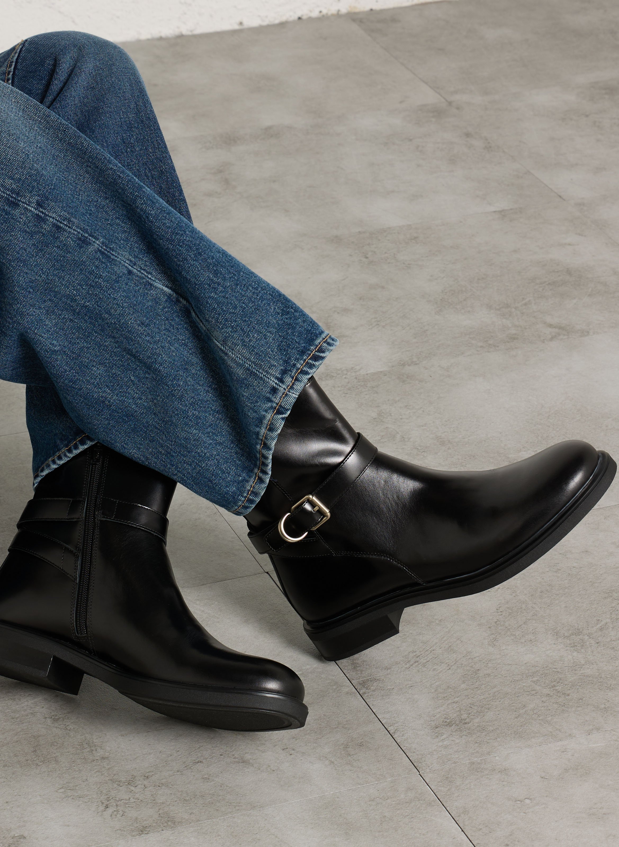 Bottes à boucle en cuir VAGABOND Noir