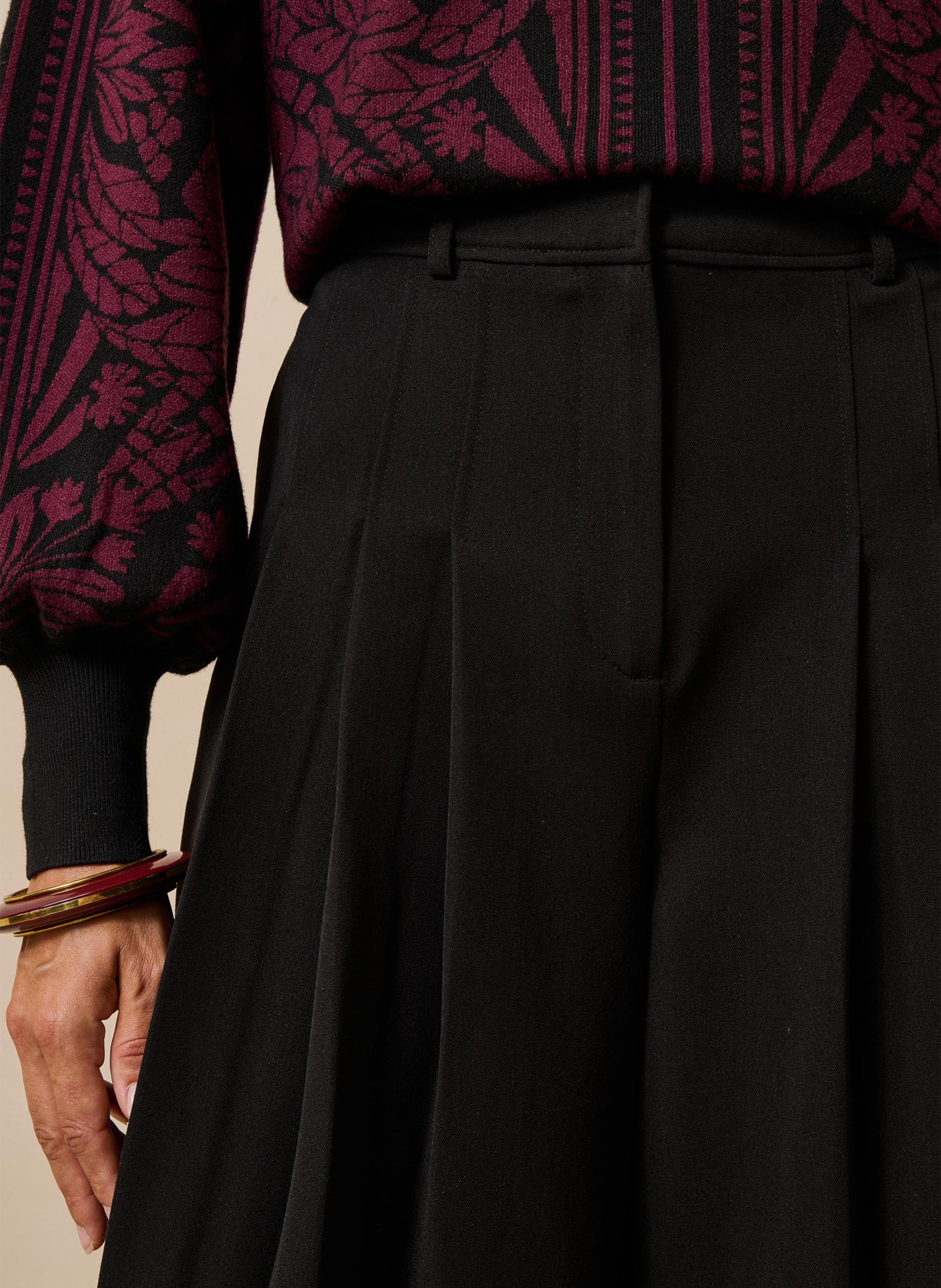 Wide cropped pleated pants LA FEE MARABOUTEE Black