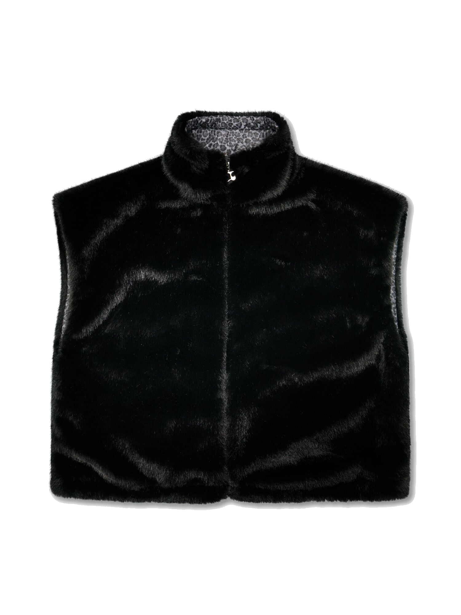 Zip-up high-neck sleeveless jacket LE TEMPS DES CERISES Black