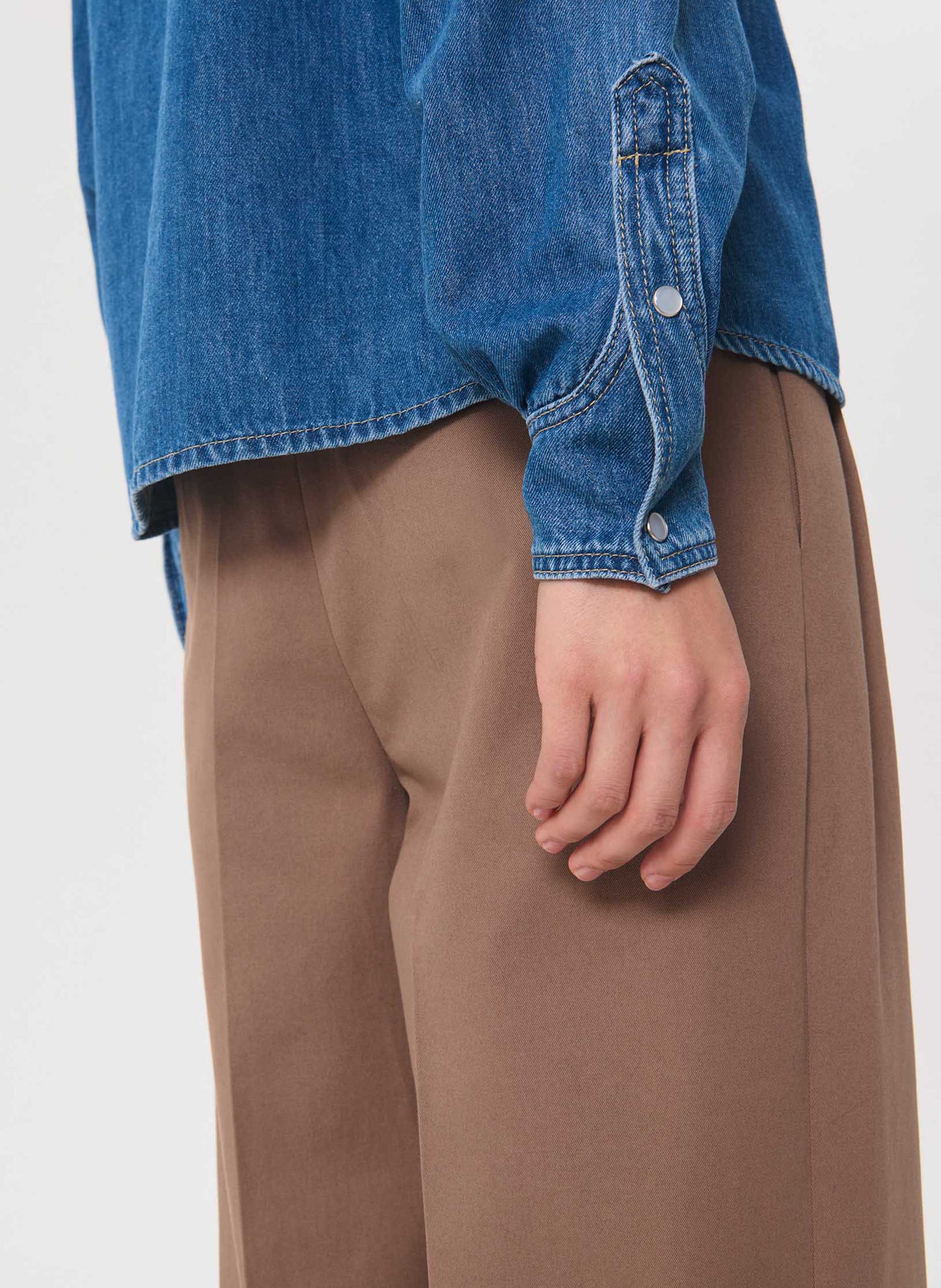 Gerade geschnittenes Jeanshemd mit Knopfleiste TARA JARMON Blau