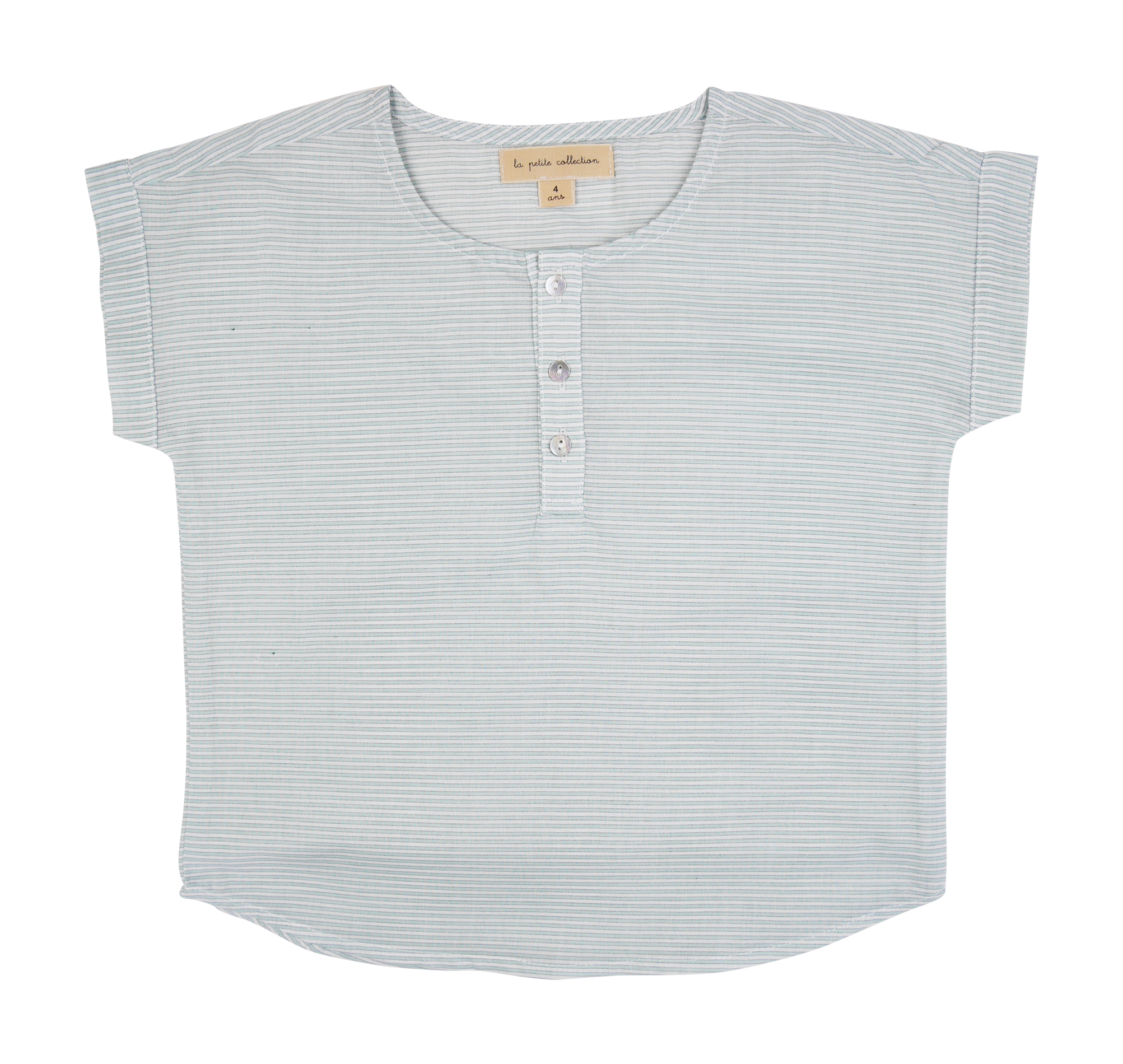 Tee-shirt col rond en coton rayé LA PETITE COLLECTION Bleu