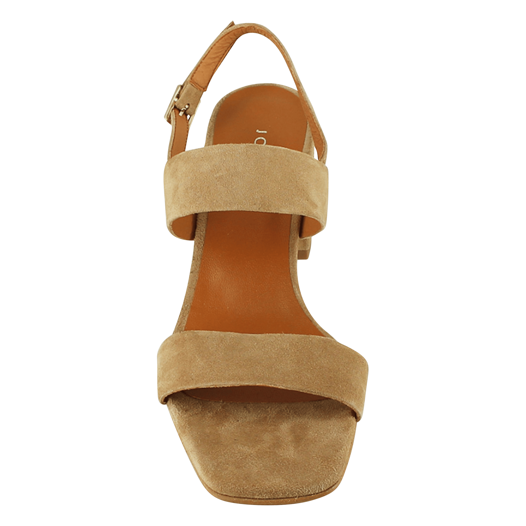 Sandalias de piel aterciopelada con tacón alto Marron