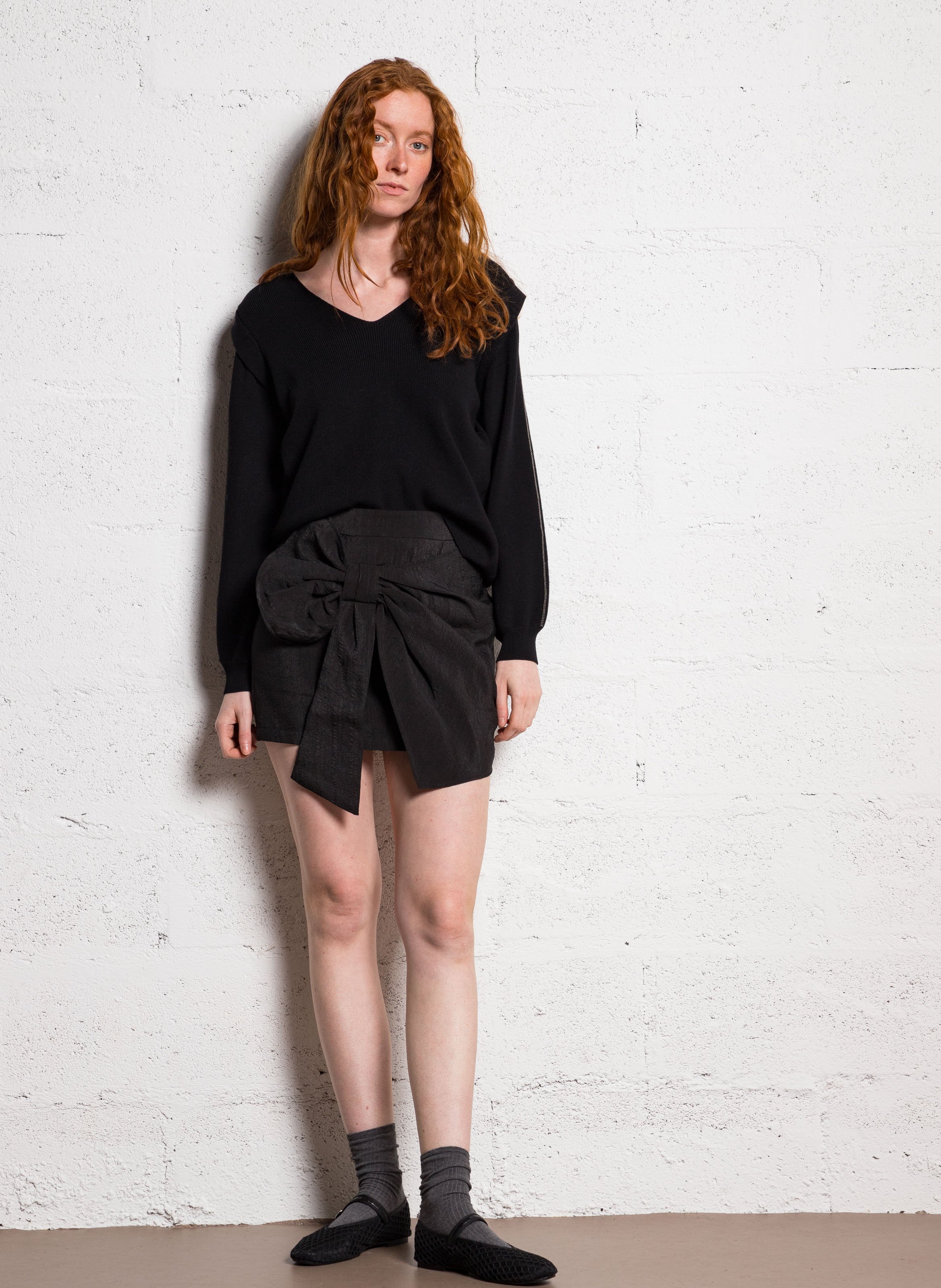 Jupe courte avec nœud  VILA Noir