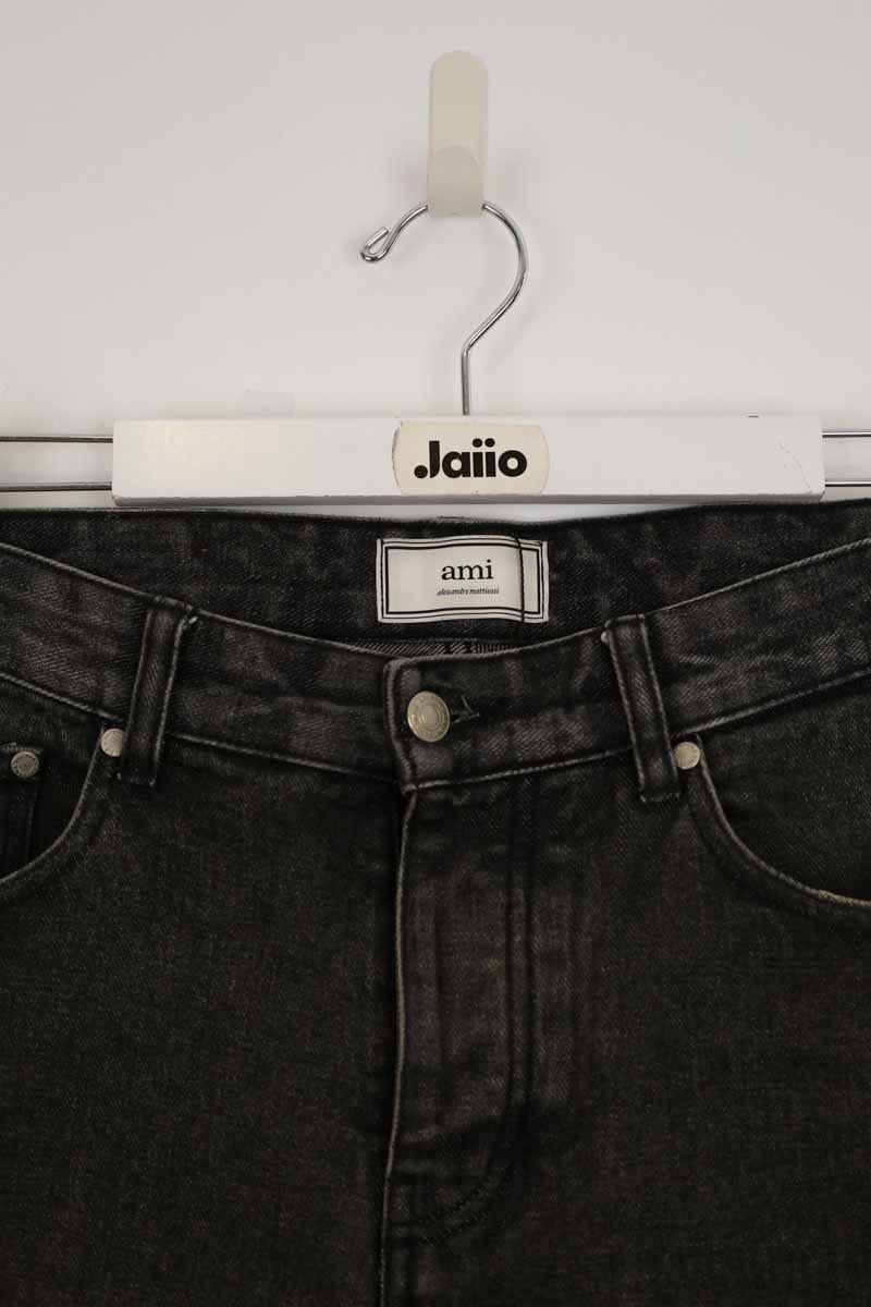 Cotton straight jeans AMI PARIS - Seconde Main Grey