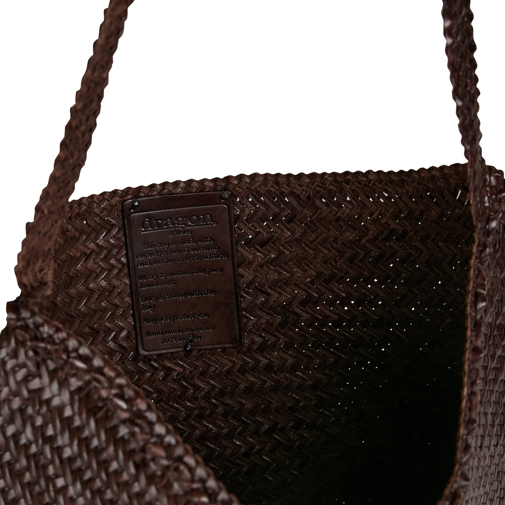 Geflochtene Leder-Tasche DRAGON DIFFUSION Braun