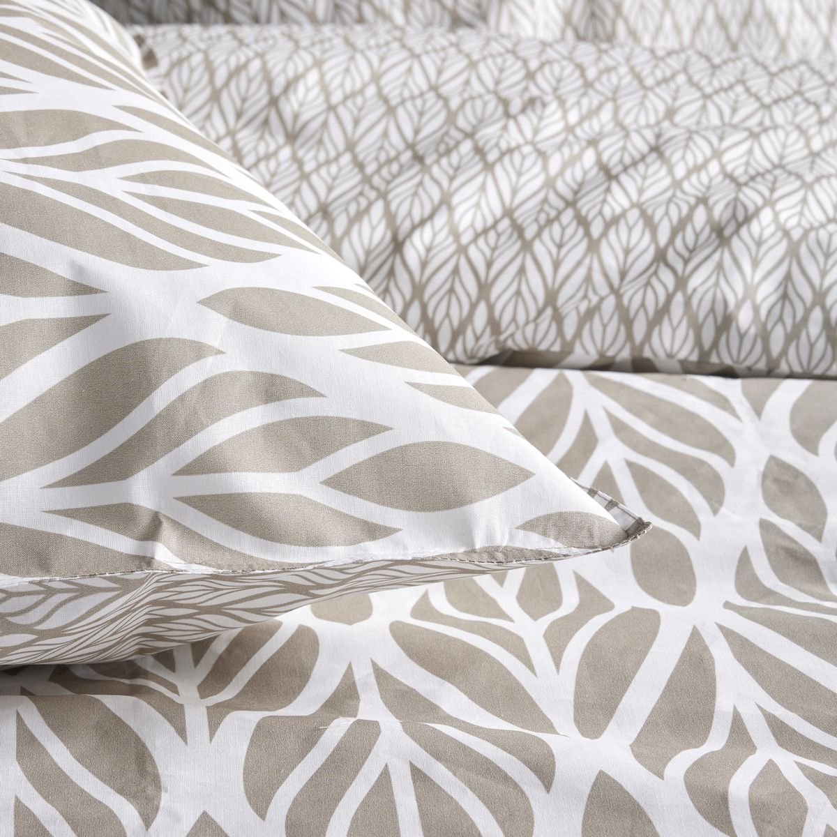 Parure de lit imprimé en coton TODAY LINGE DE MAISON Beige