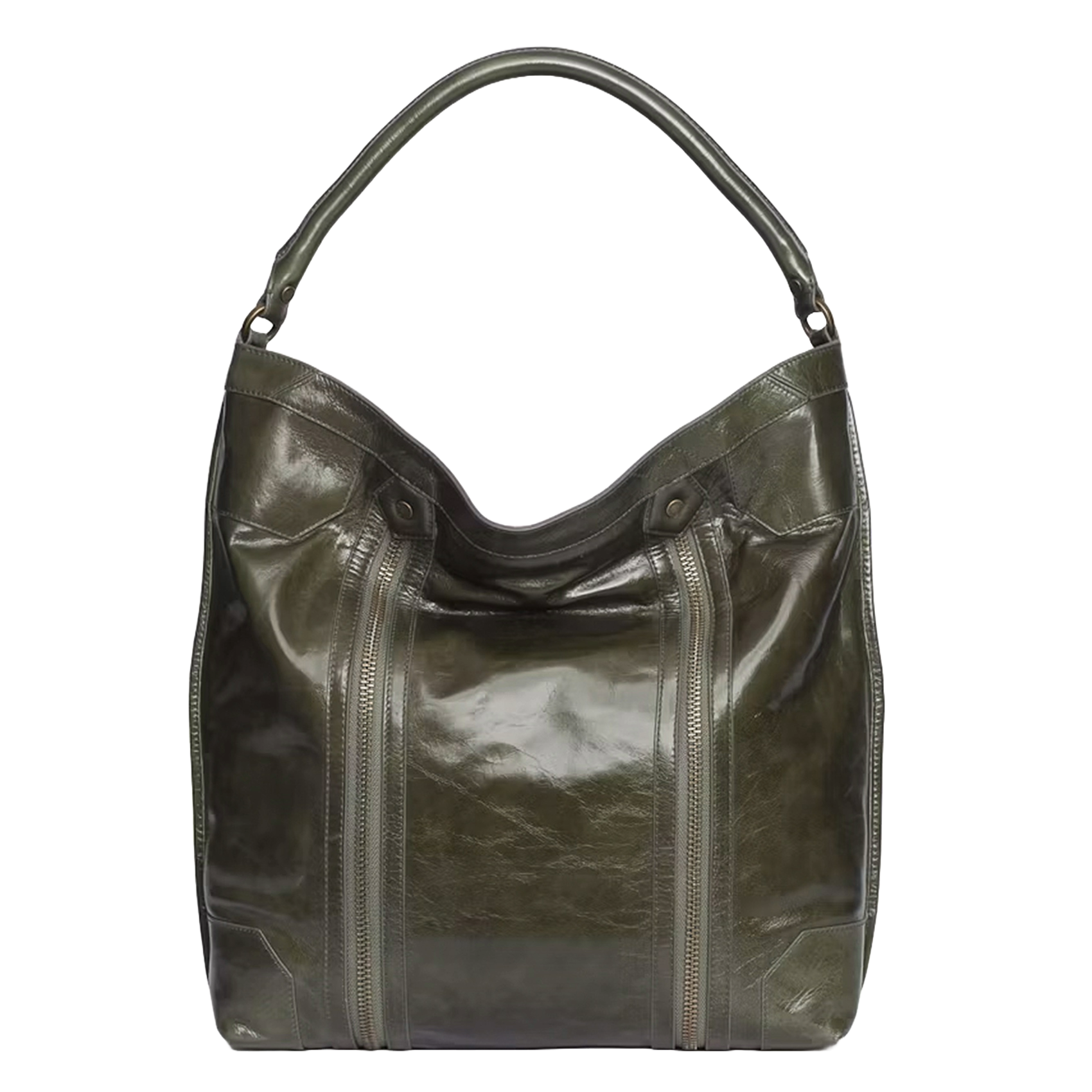 Schoudertas van lakleer ZADIG&VOLTAIRE Groen