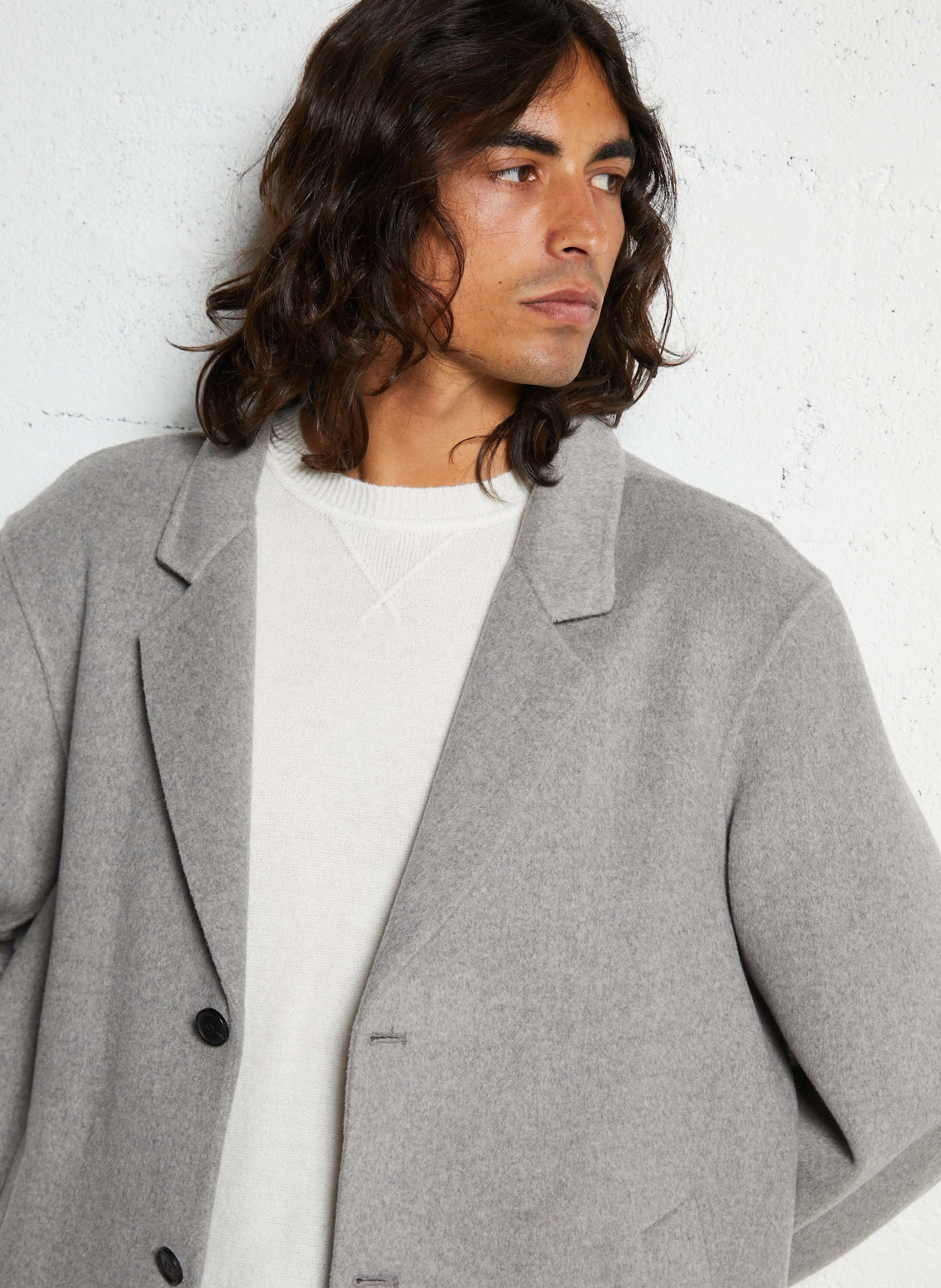 Straight wool mix jacket IKKS Grey