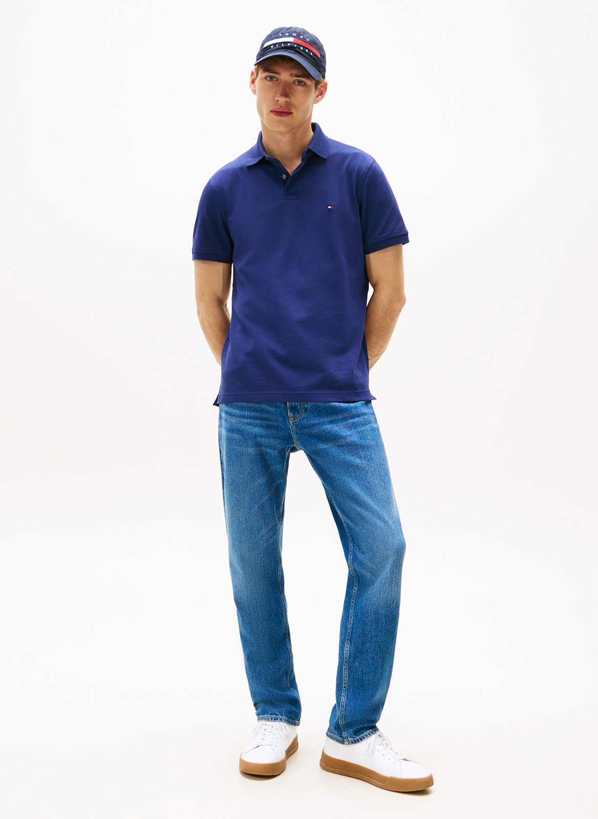 Polo regular-fit en coton biologique mélangé TOMMY HILFIGER Bleu