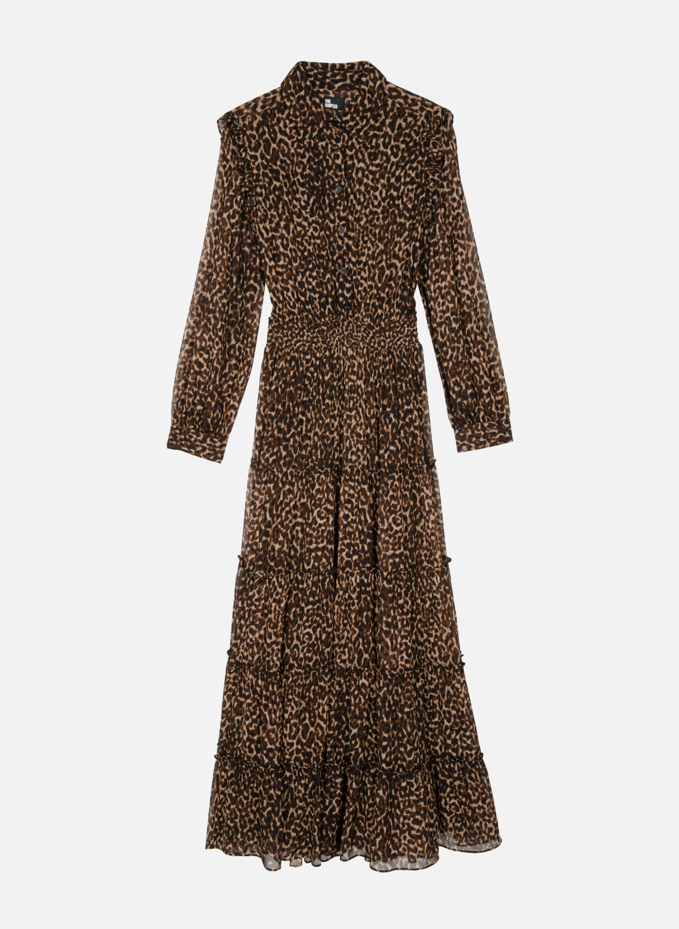 Leopard print long dress with ruffles THE KOOPLES Multicolored
