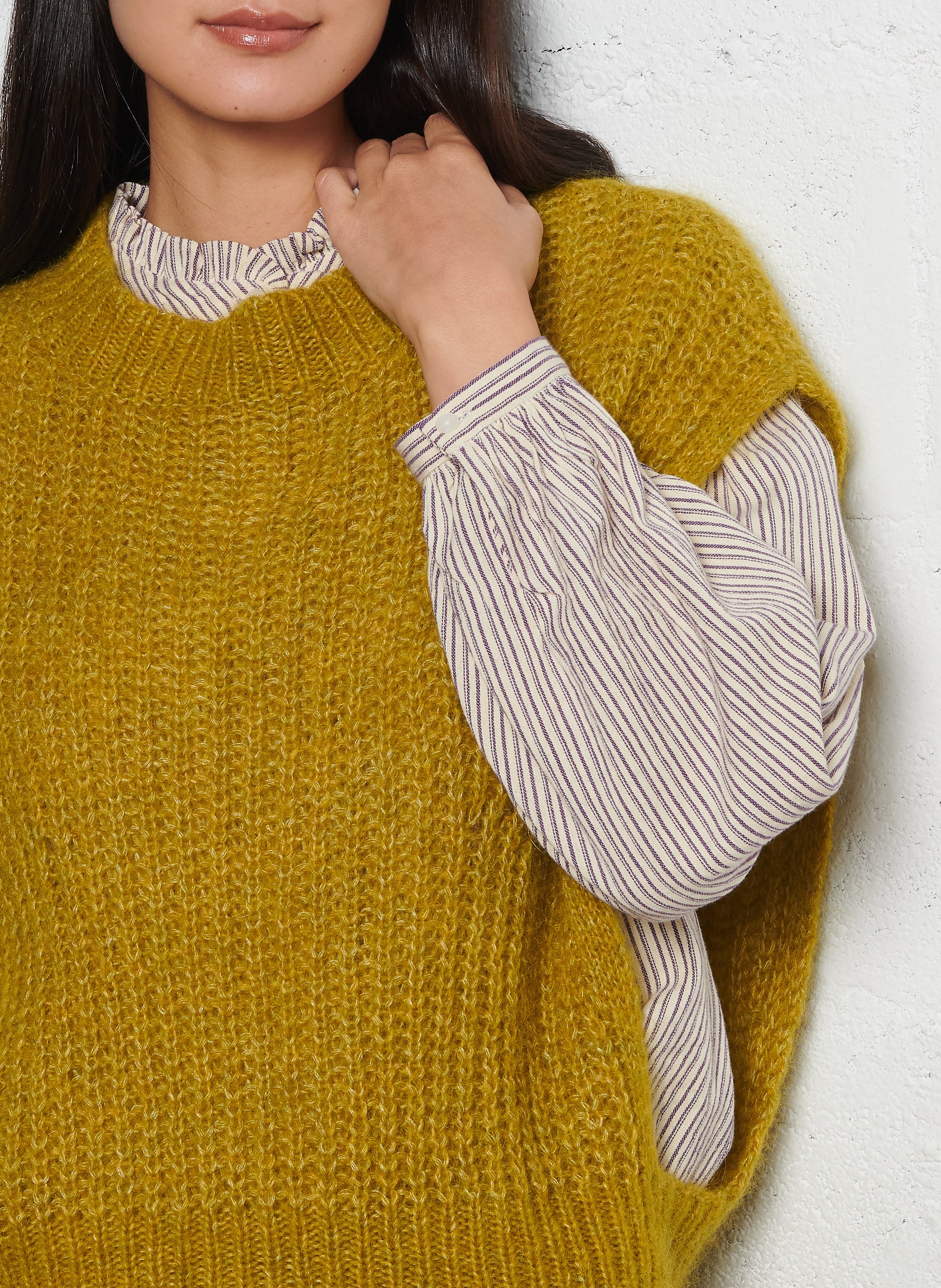 Pull sans manches en maille tricotée LOUISE MISHA Vert