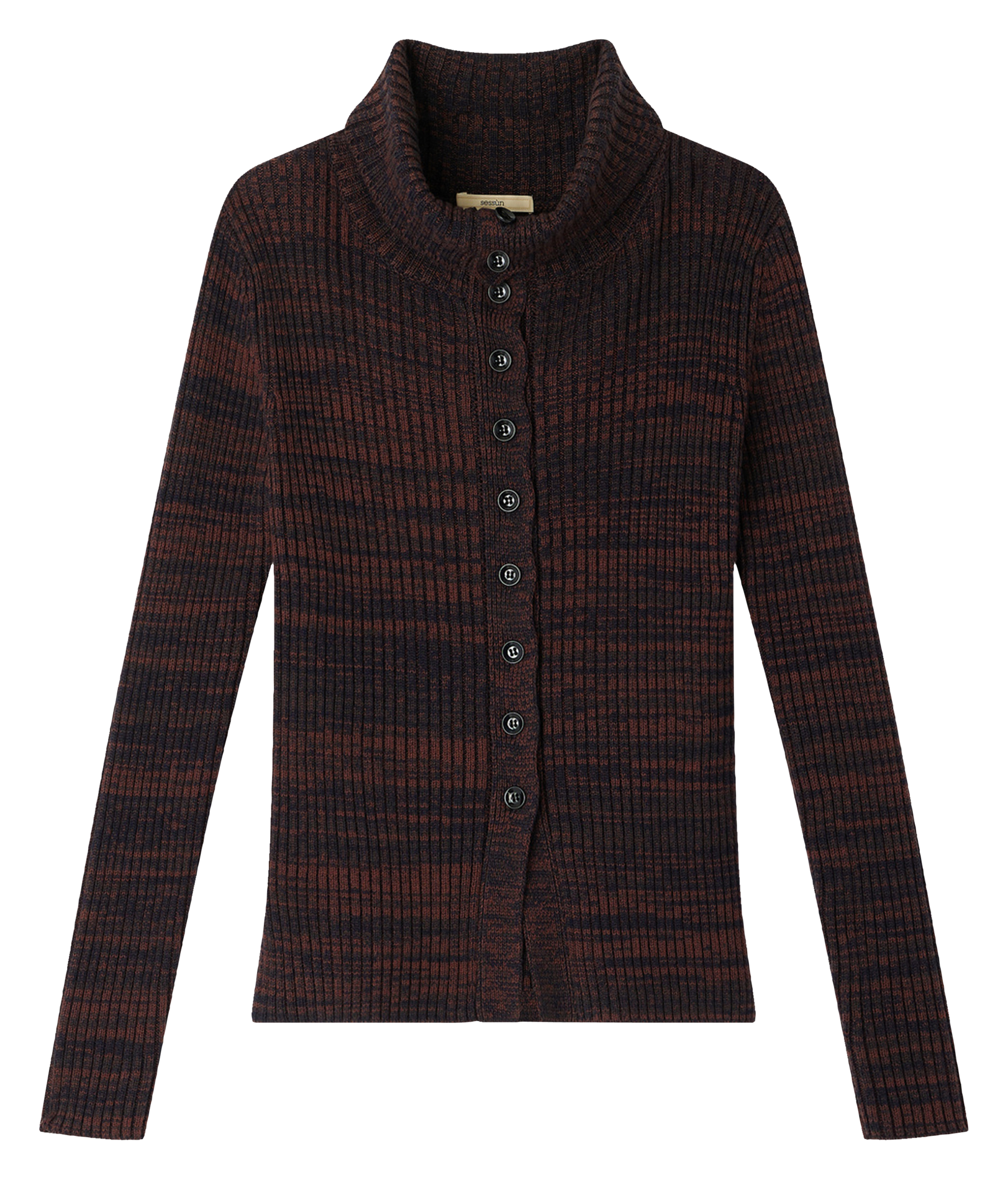 Cardigan moulant col montant  Marron