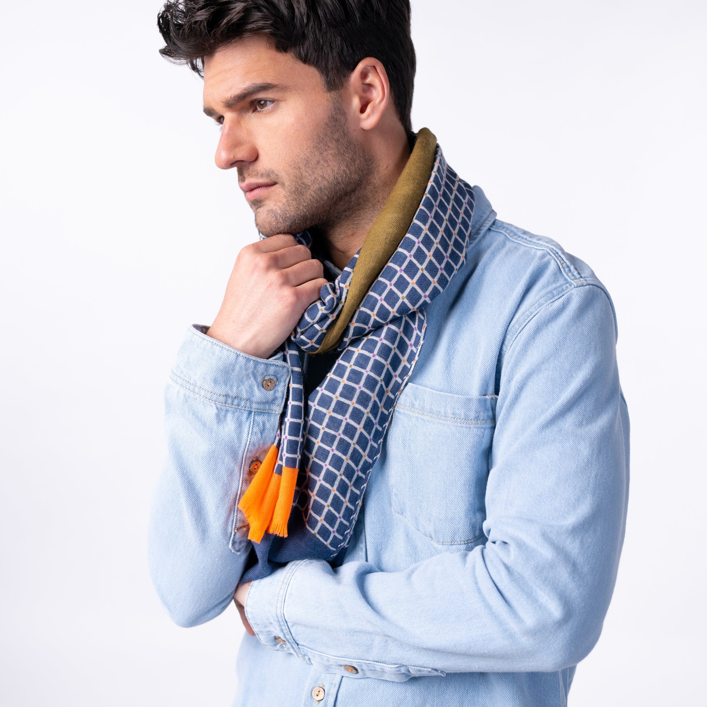 Floaty wool scarf BILLYBELT Blue