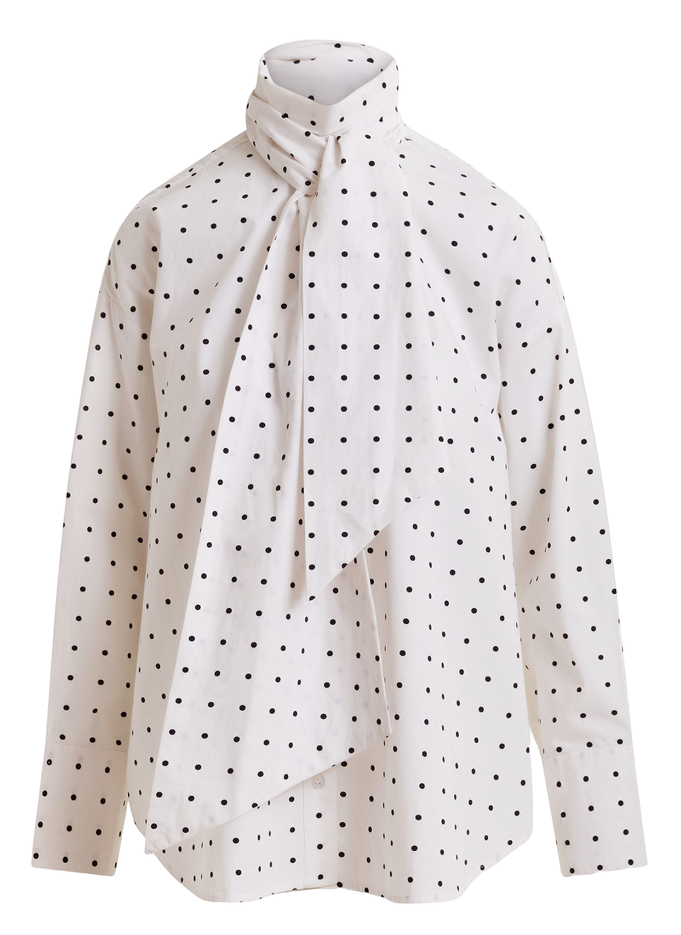 Blouse met lavallière kraag en polka dot patroon ESSENTIEL ANTWERP Wit