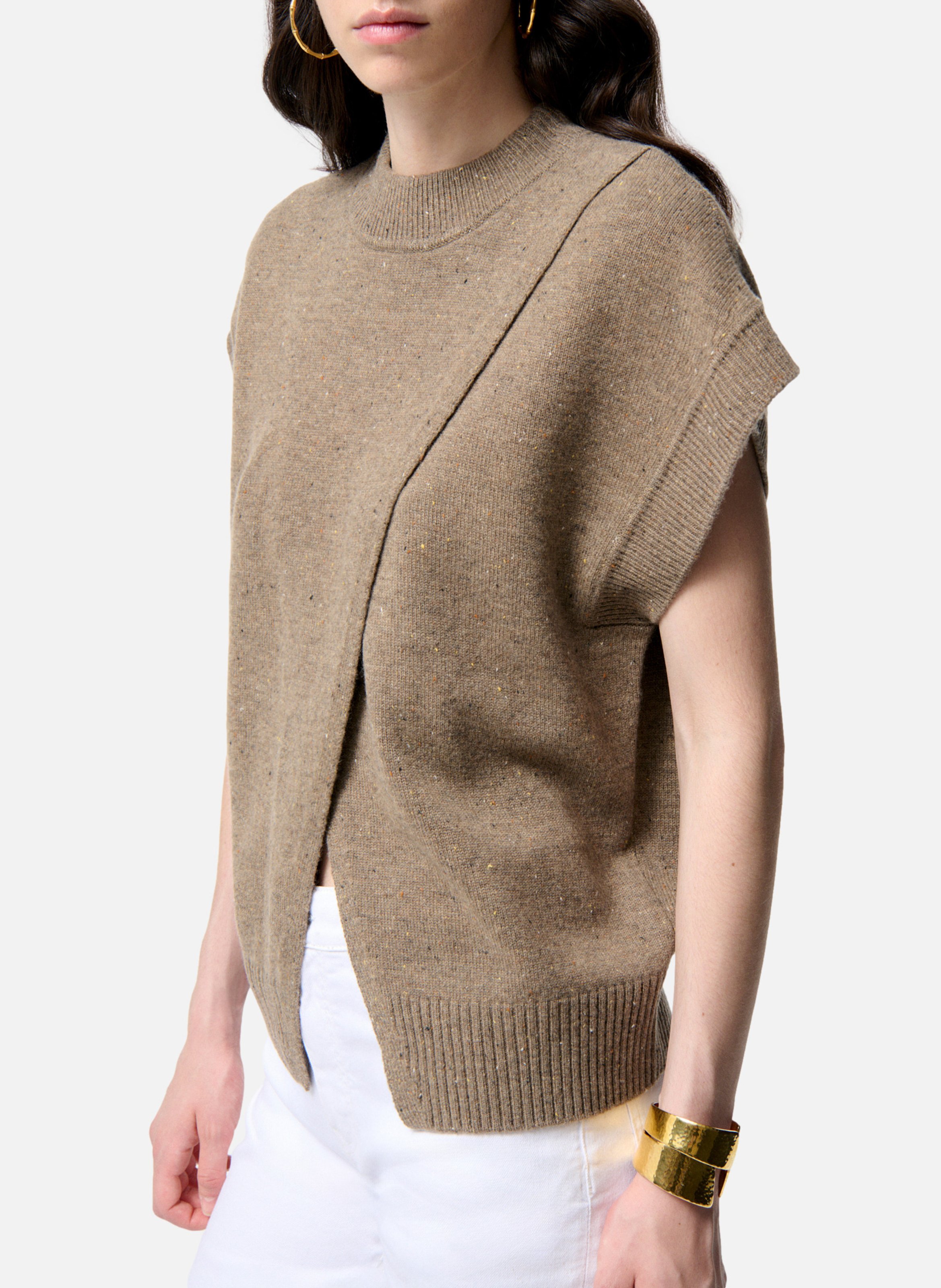 Pull col rond ample en laine VANESSA BRUNO Gris