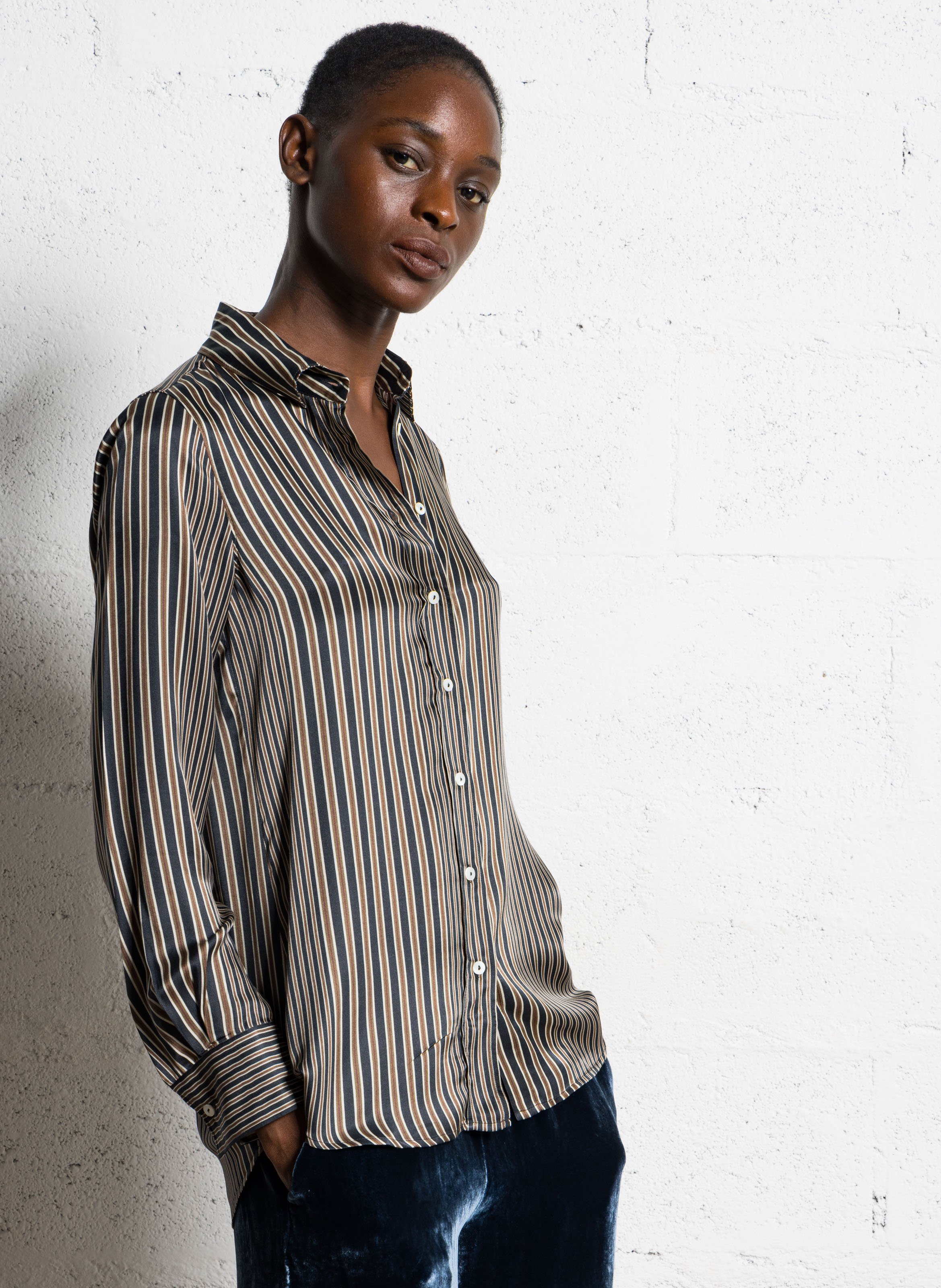 Chemise fluide à rayures  DIEGA Marron