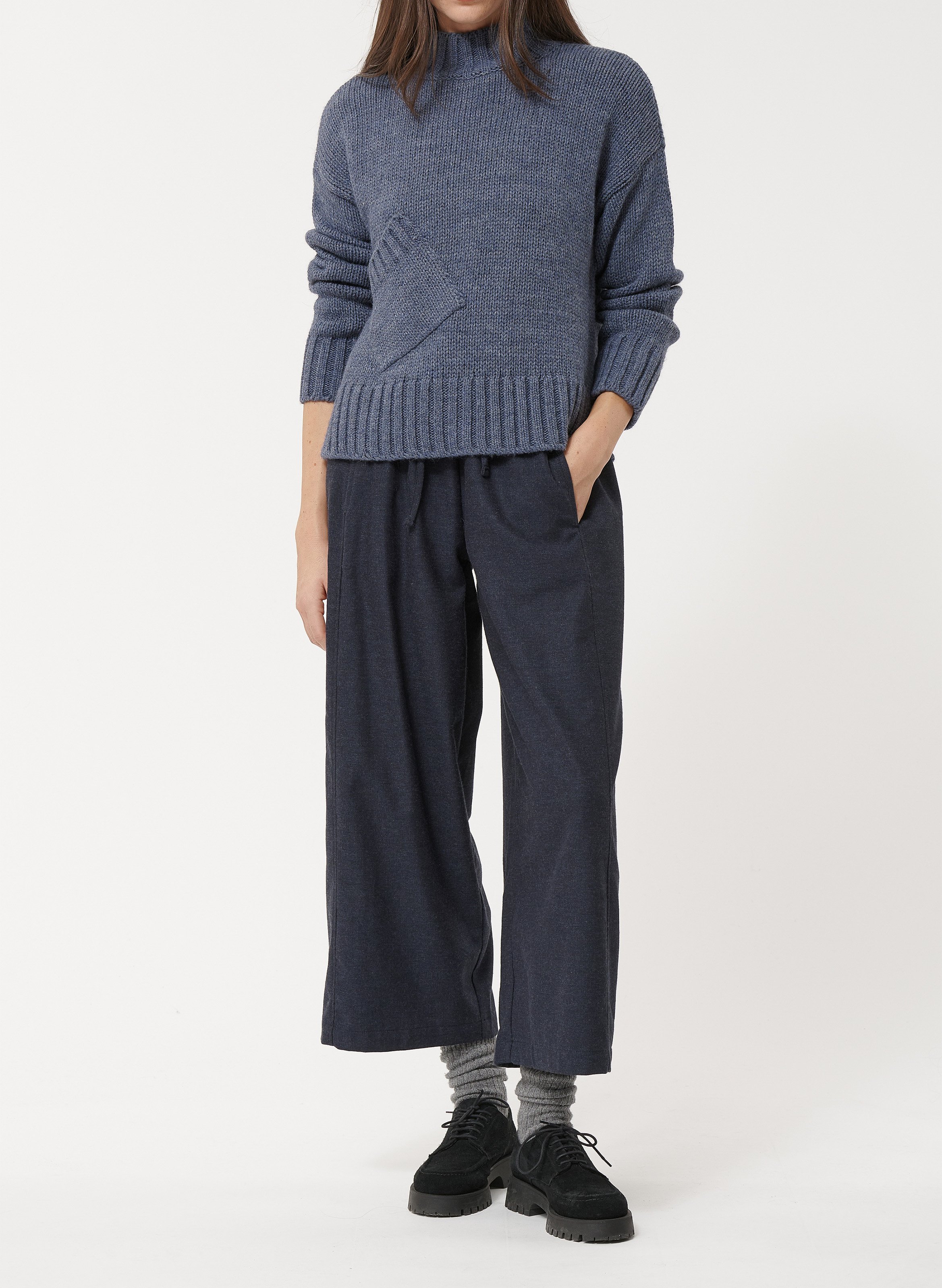 Pull col rond  HUMILITY Bleu