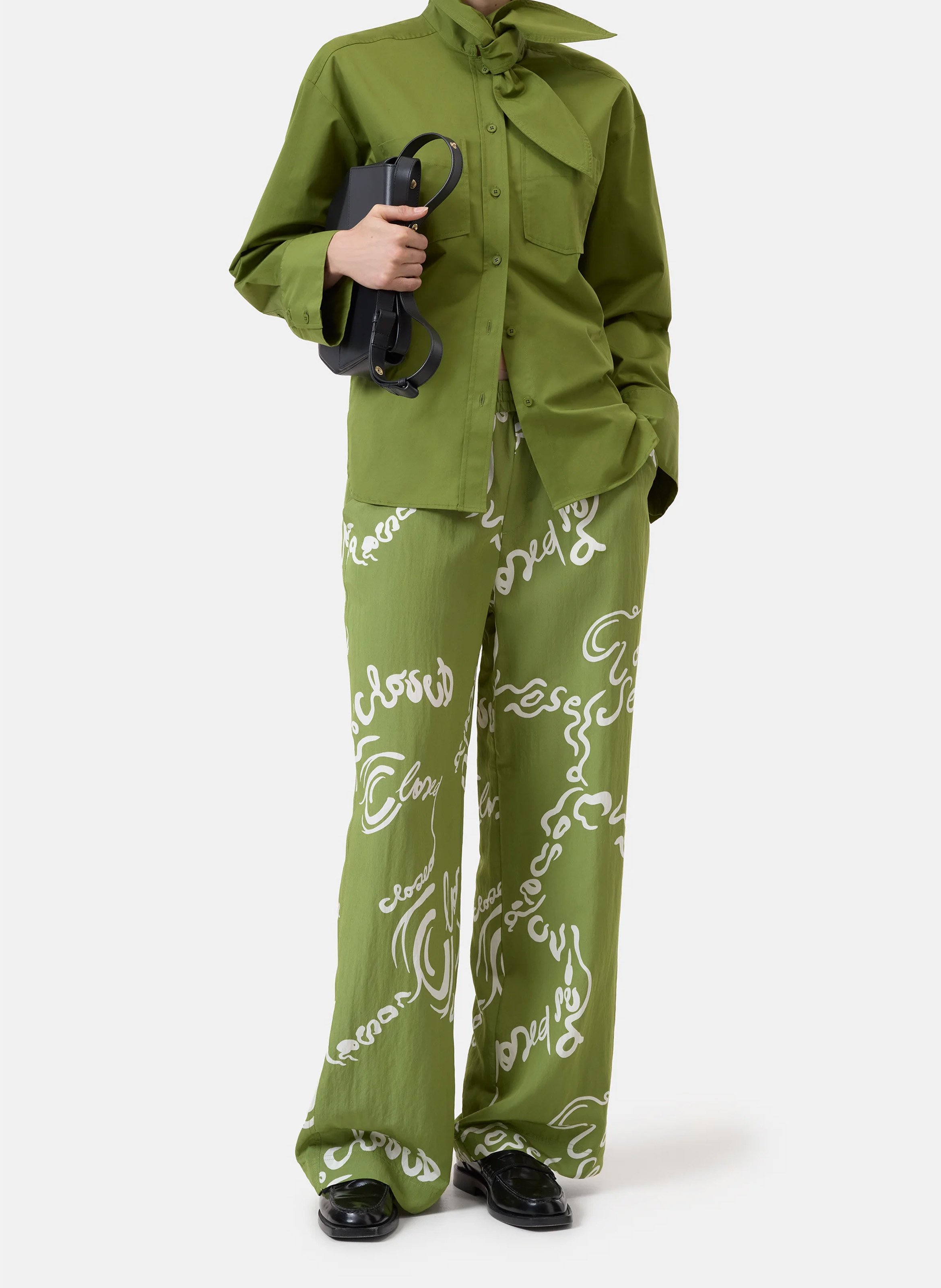 Straight organic cotton shirt CLOSED Green