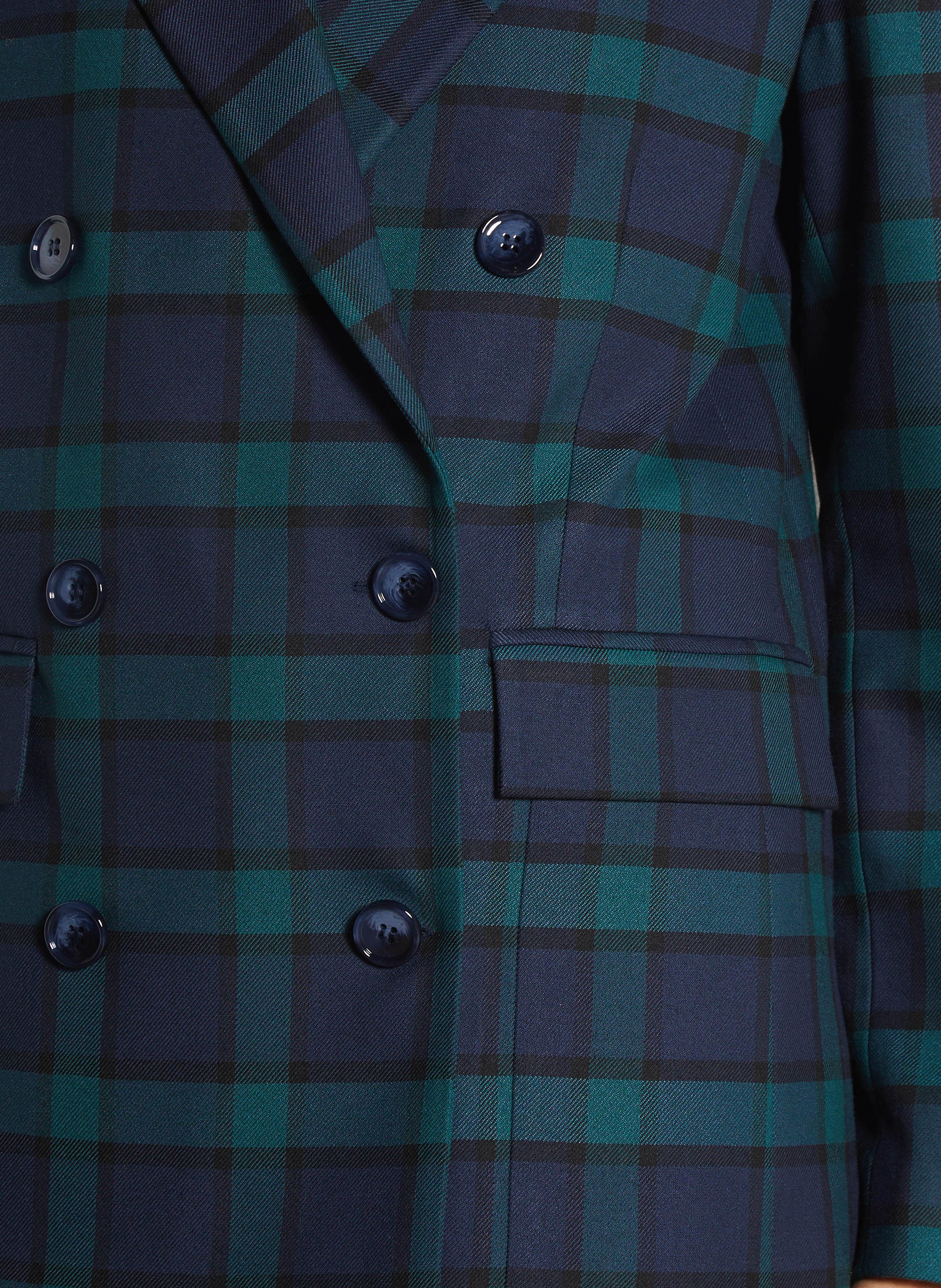 Straight checked blazer jacket PETITE MENDIGOTE Blue