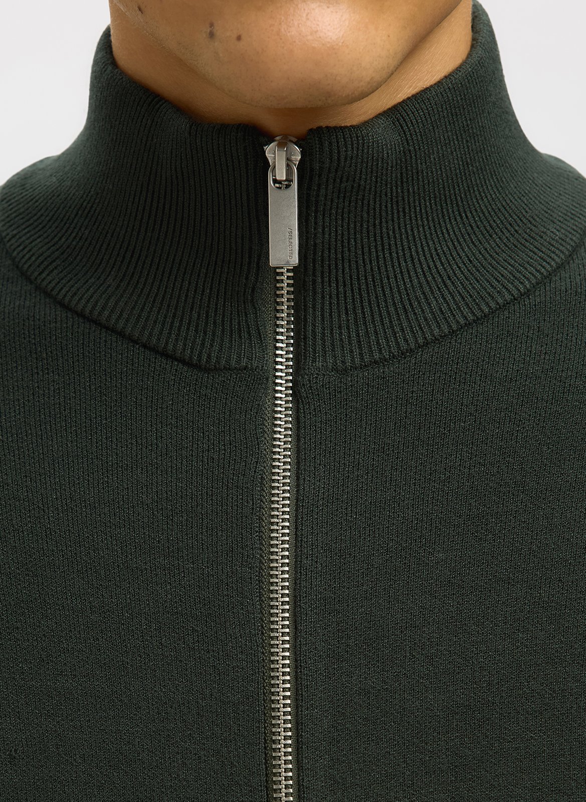 Gilet droit col montant  SELECTED Vert