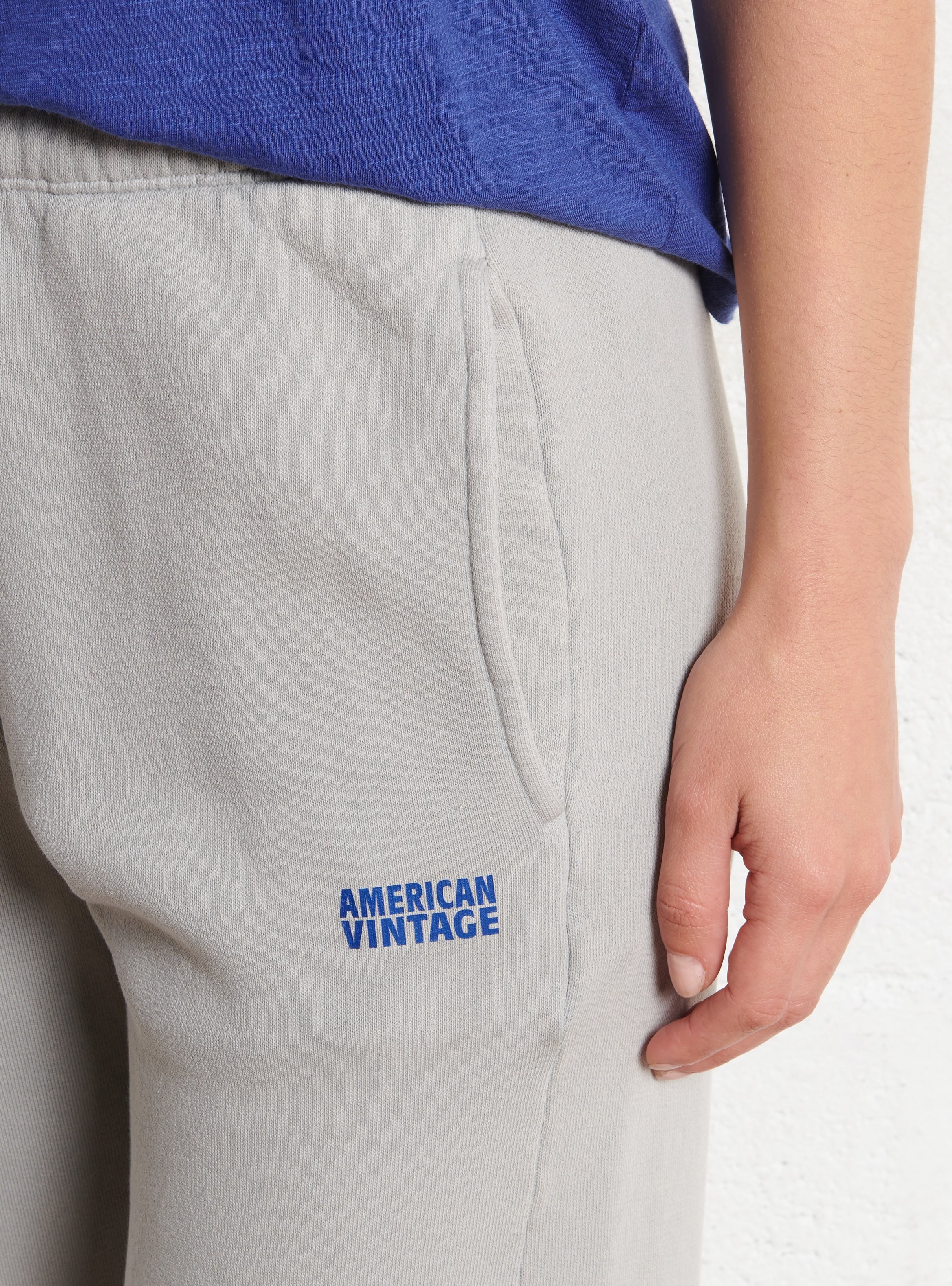 High-waisted cotton-blend joggers AMERICAN VINTAGE Grey