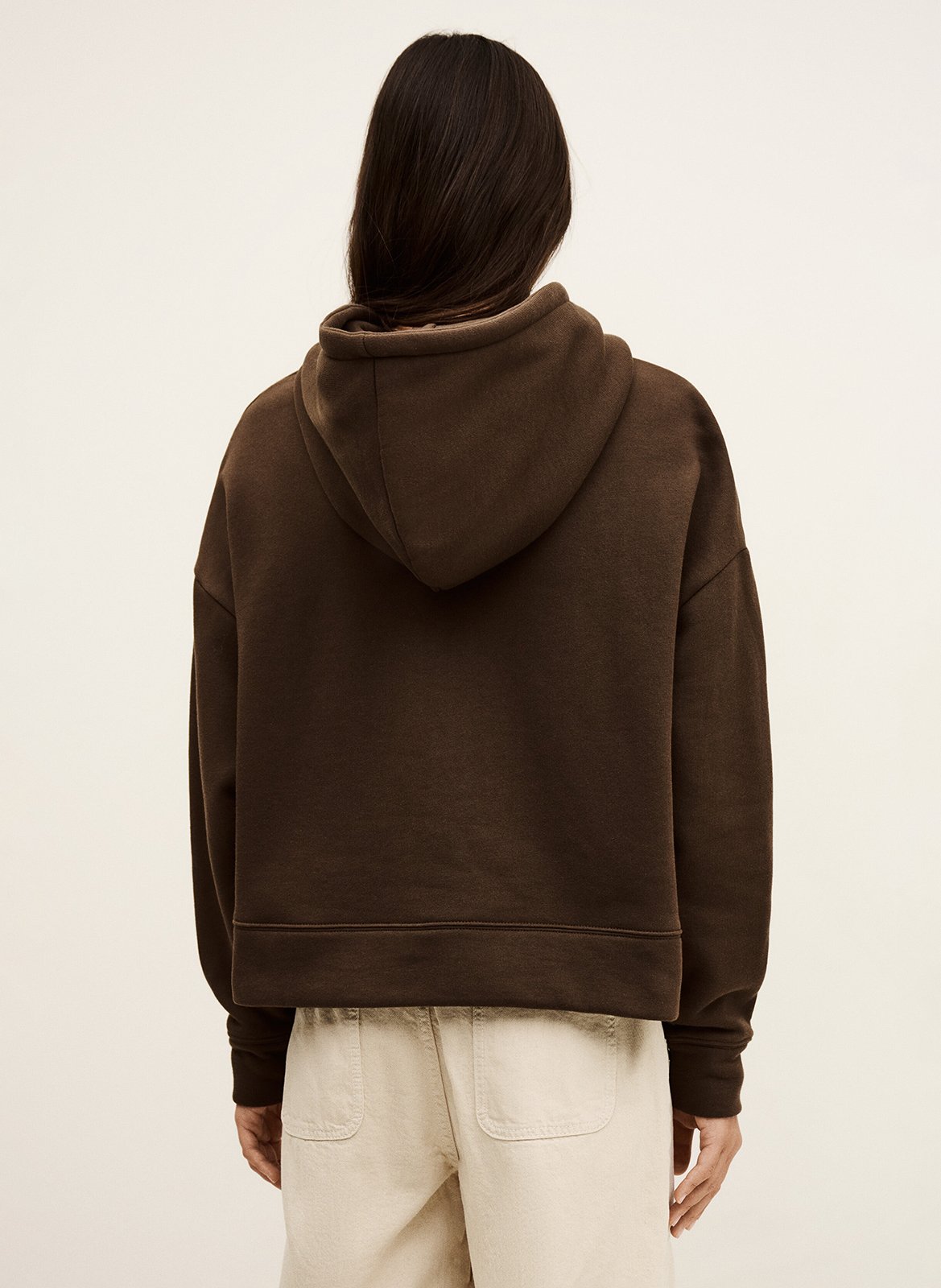 Sweat oversize à capuche en coton mélangé BA&SH Marron