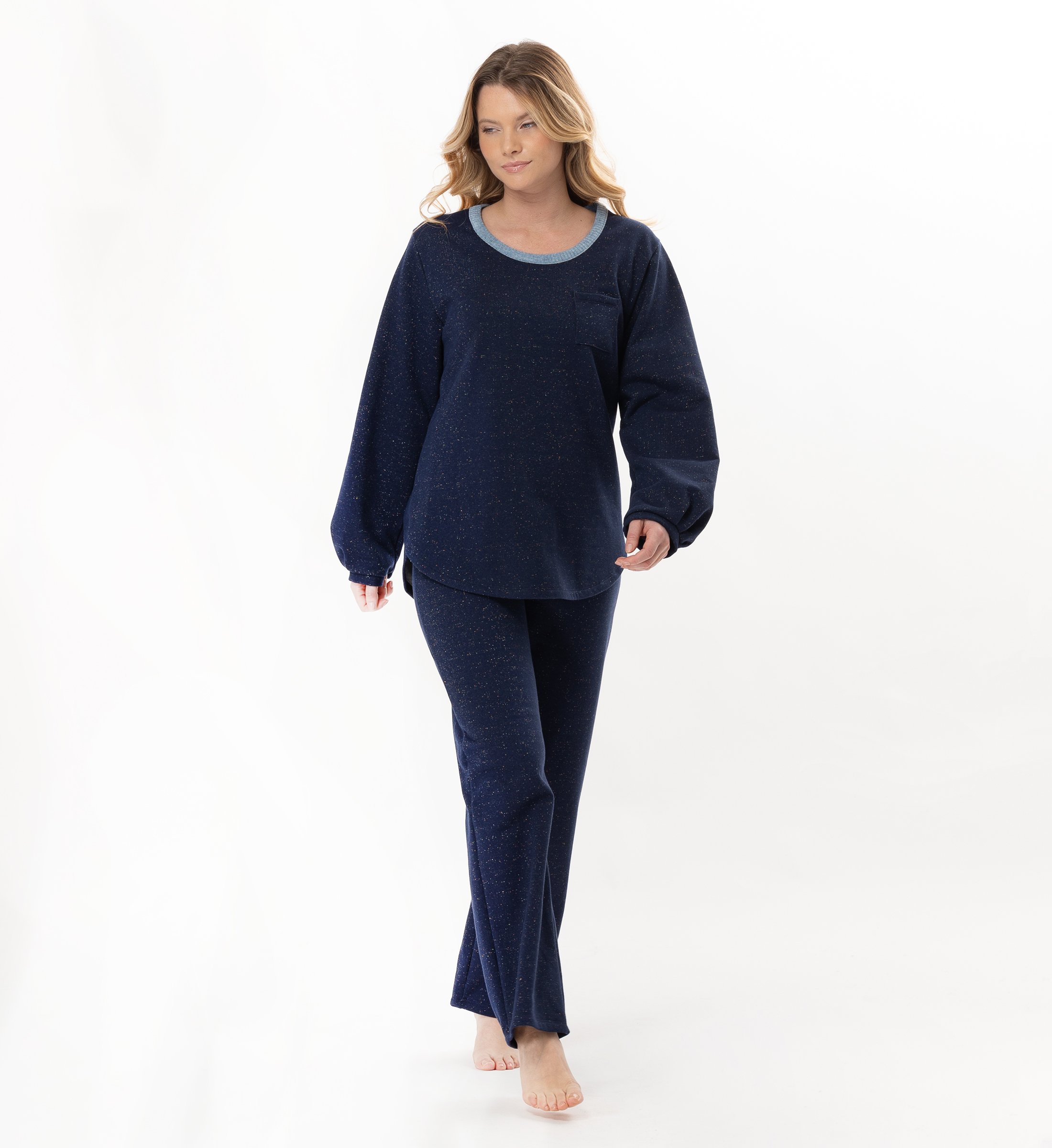 Lurex fleece homewear set LE CHAT Blue