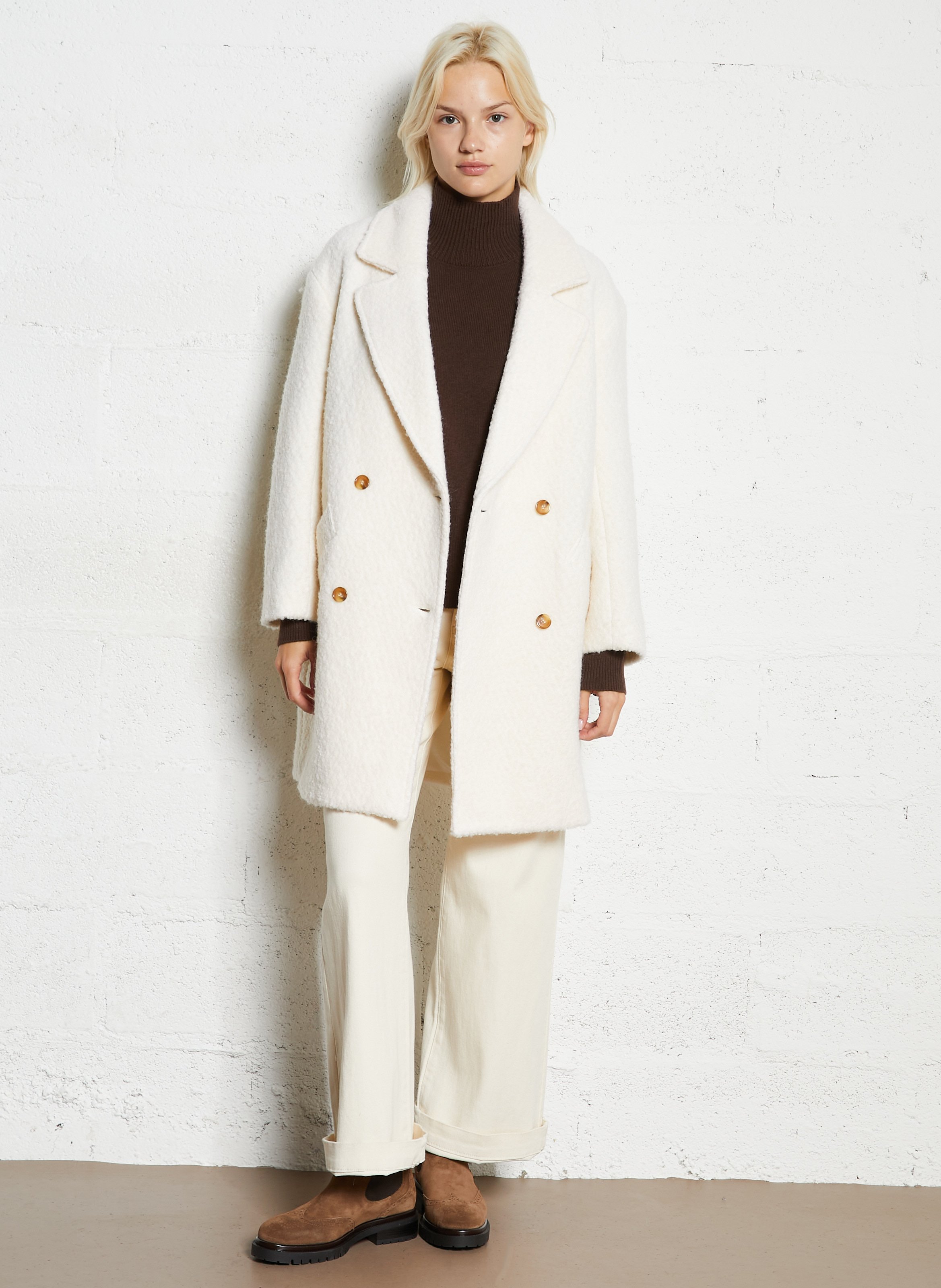 Manteau col tailleur  LA PETITE ETOILE Beige