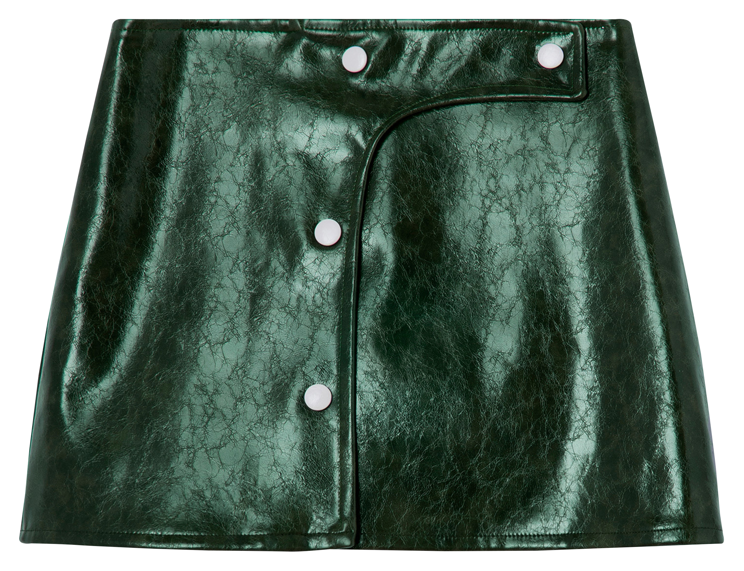 Short buttoned jacket with patent leather effect LAAGAM Green