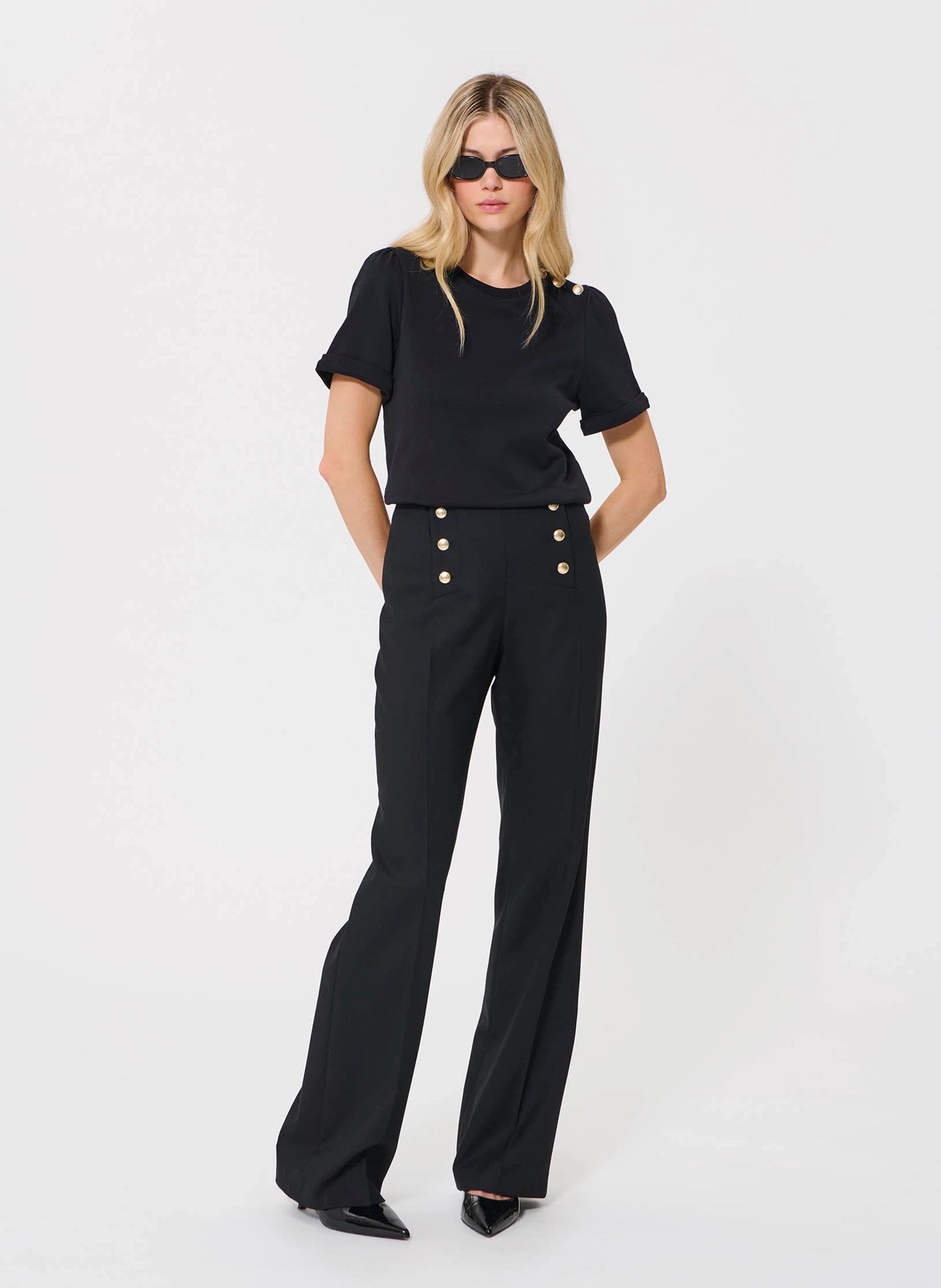 Top droit col classique TARA JARMON Bleu