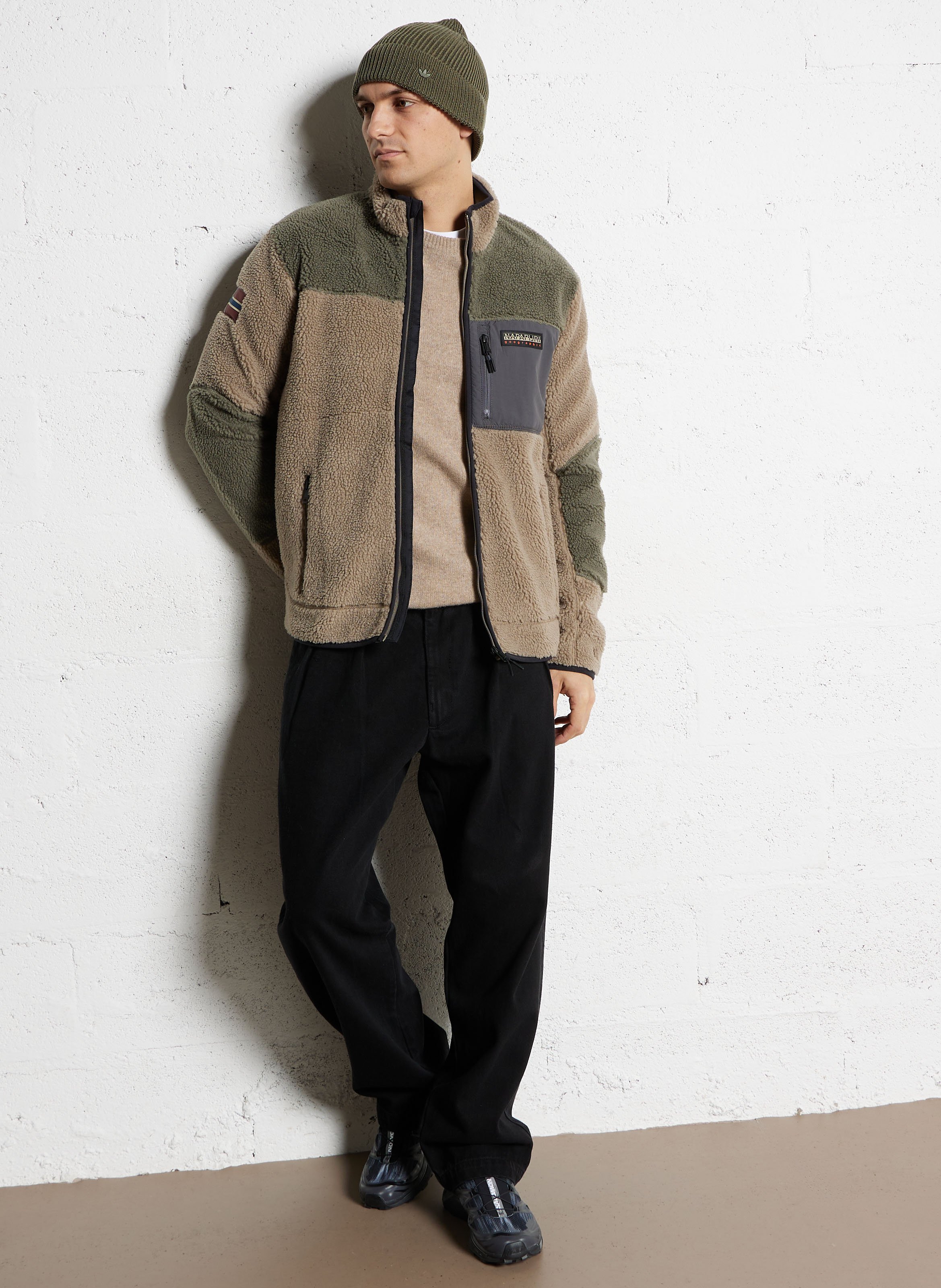 Rechte fleece met opstaande kraag NAPAPIJRI Beige