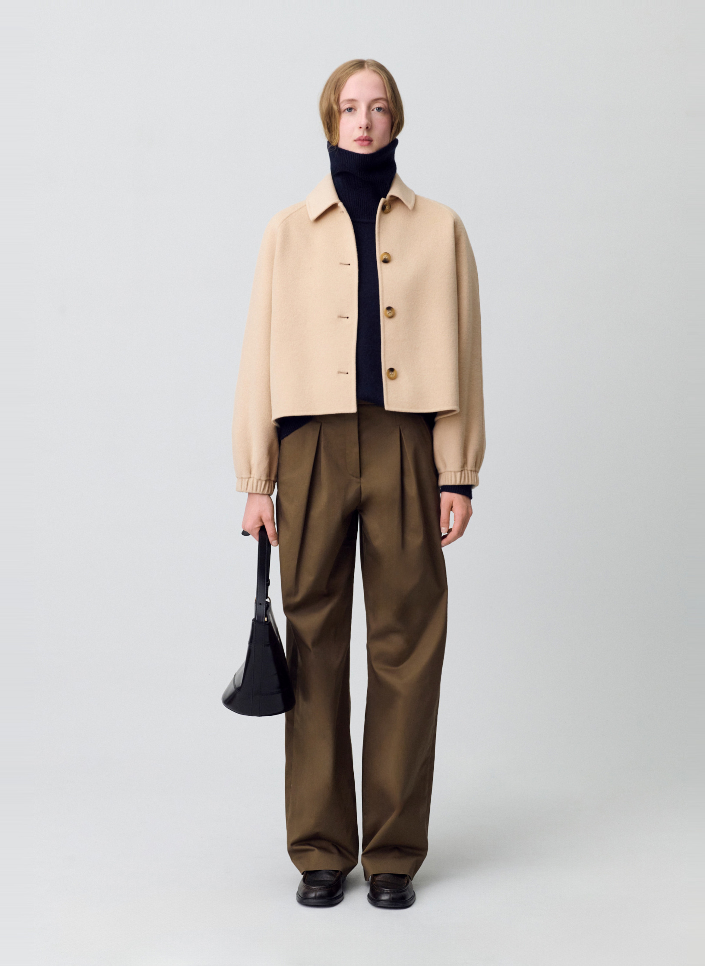 Veste courte en laine mélangée CLAUDIE PIERLOT Beige