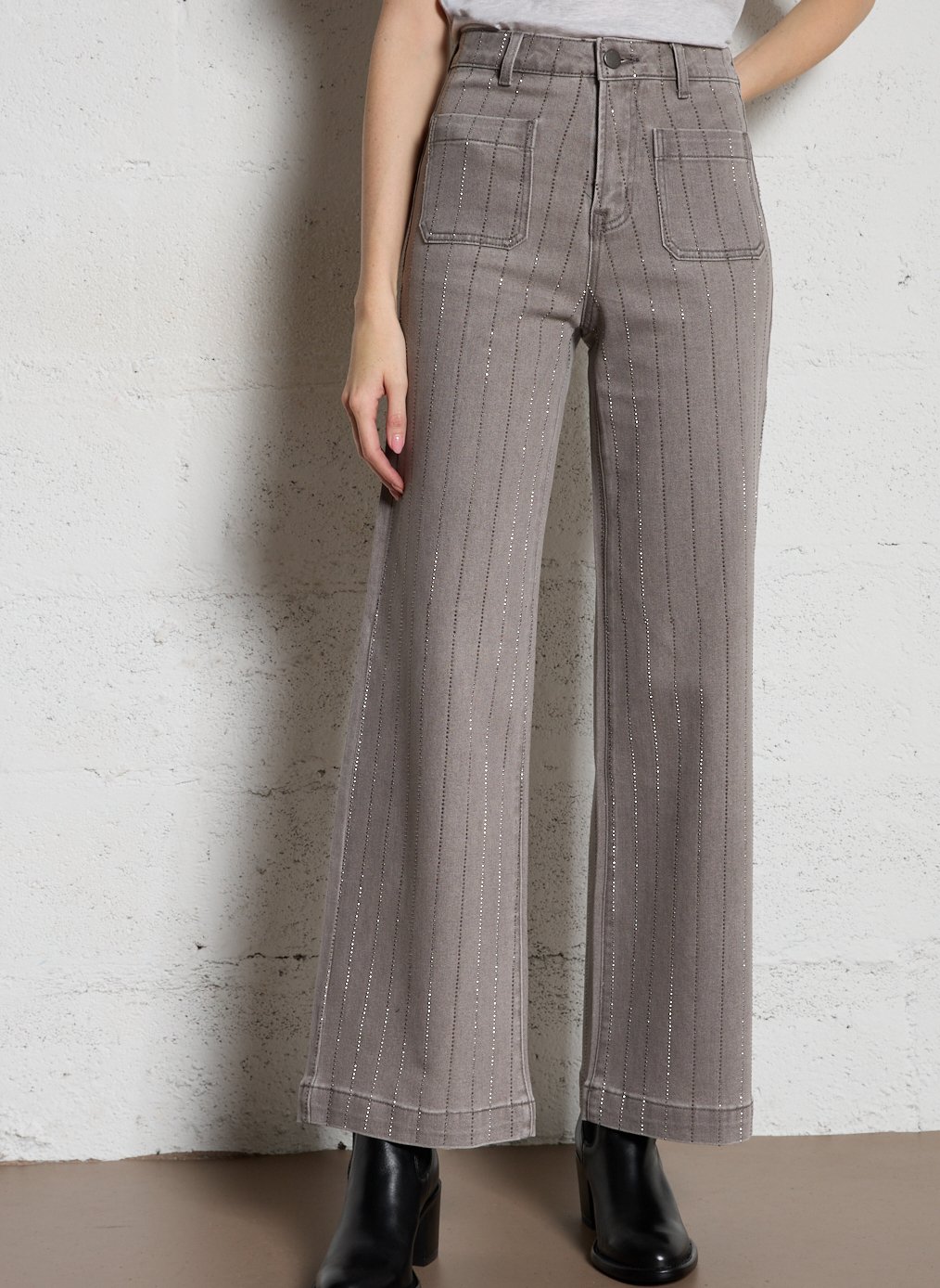 Flared High Waist Jeans aus Baumwoll-Mix LA PETITE ETOILE