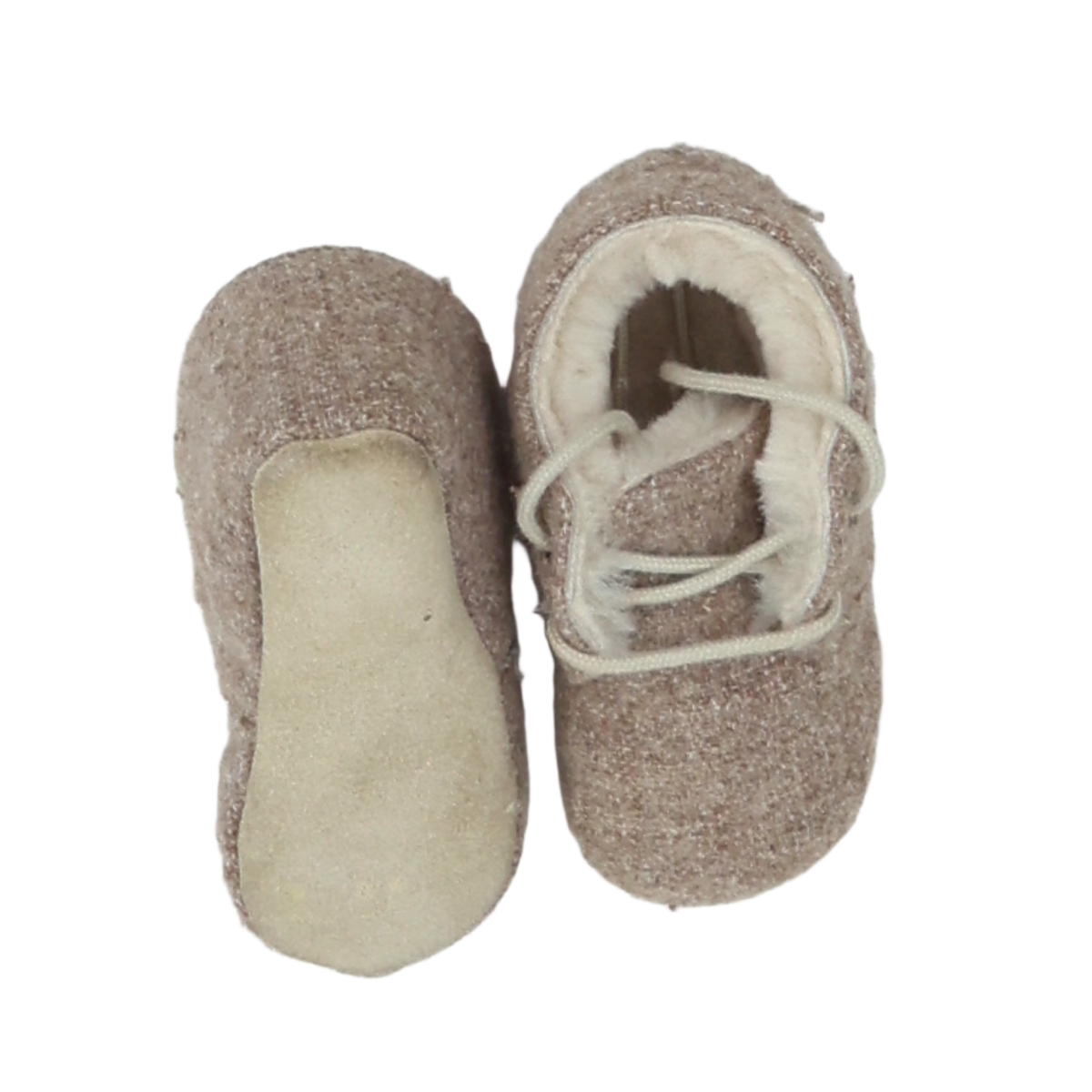 Beige Baby Slippers - Size 19 BONPOINT - Seconde Main Beige