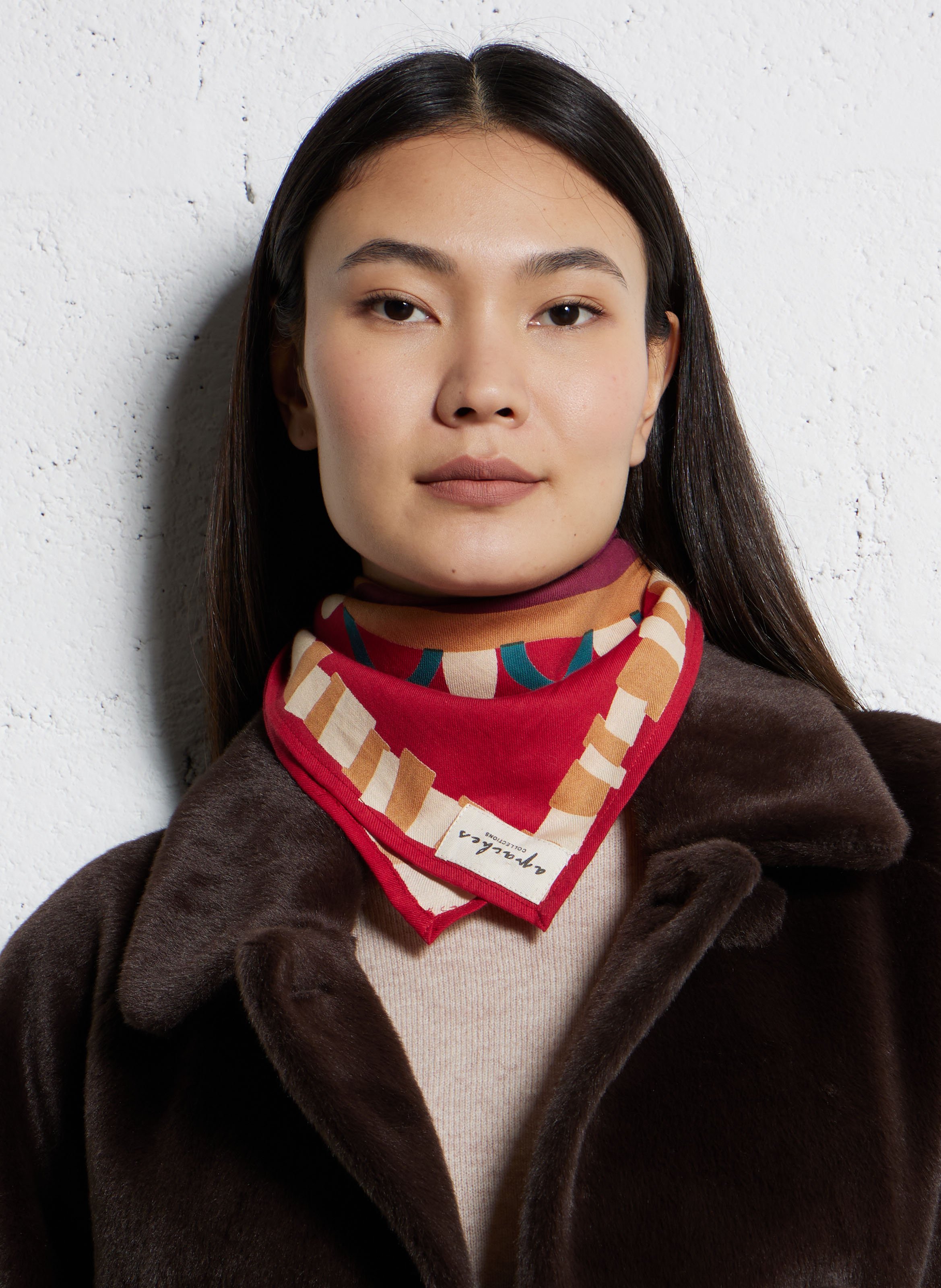 Foulard imprimé en coton APACHES COLLECTIONS Rouge