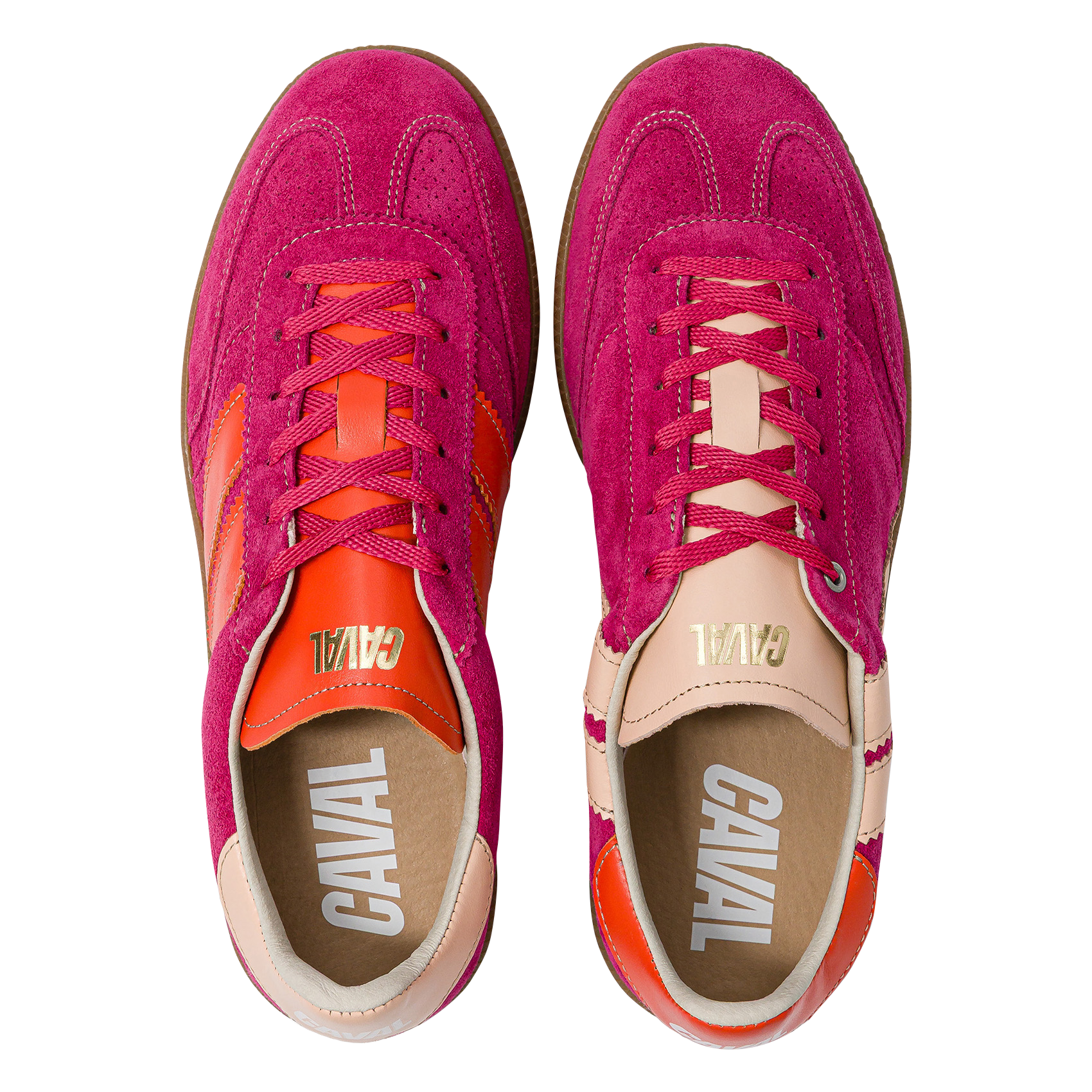 Suede leather low-top sneakers CAVAL Pink