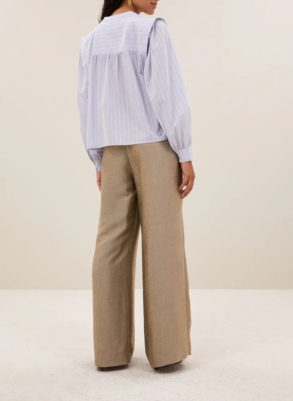 Gerades Hemd, gestreift Blau