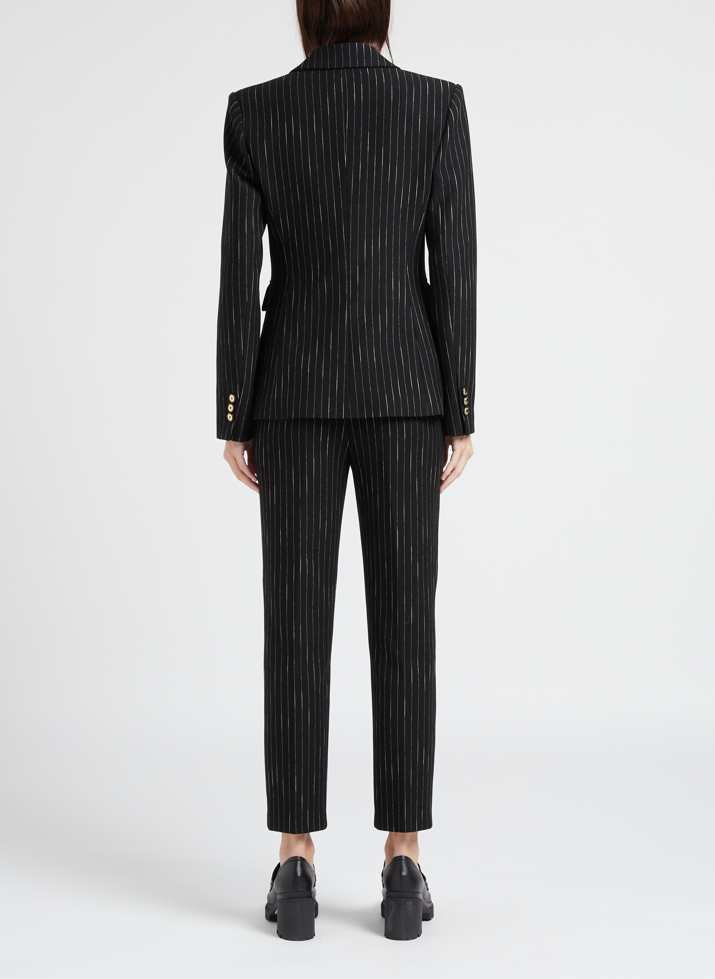 Rechte, skinny broek met strepen PINKO Zwart