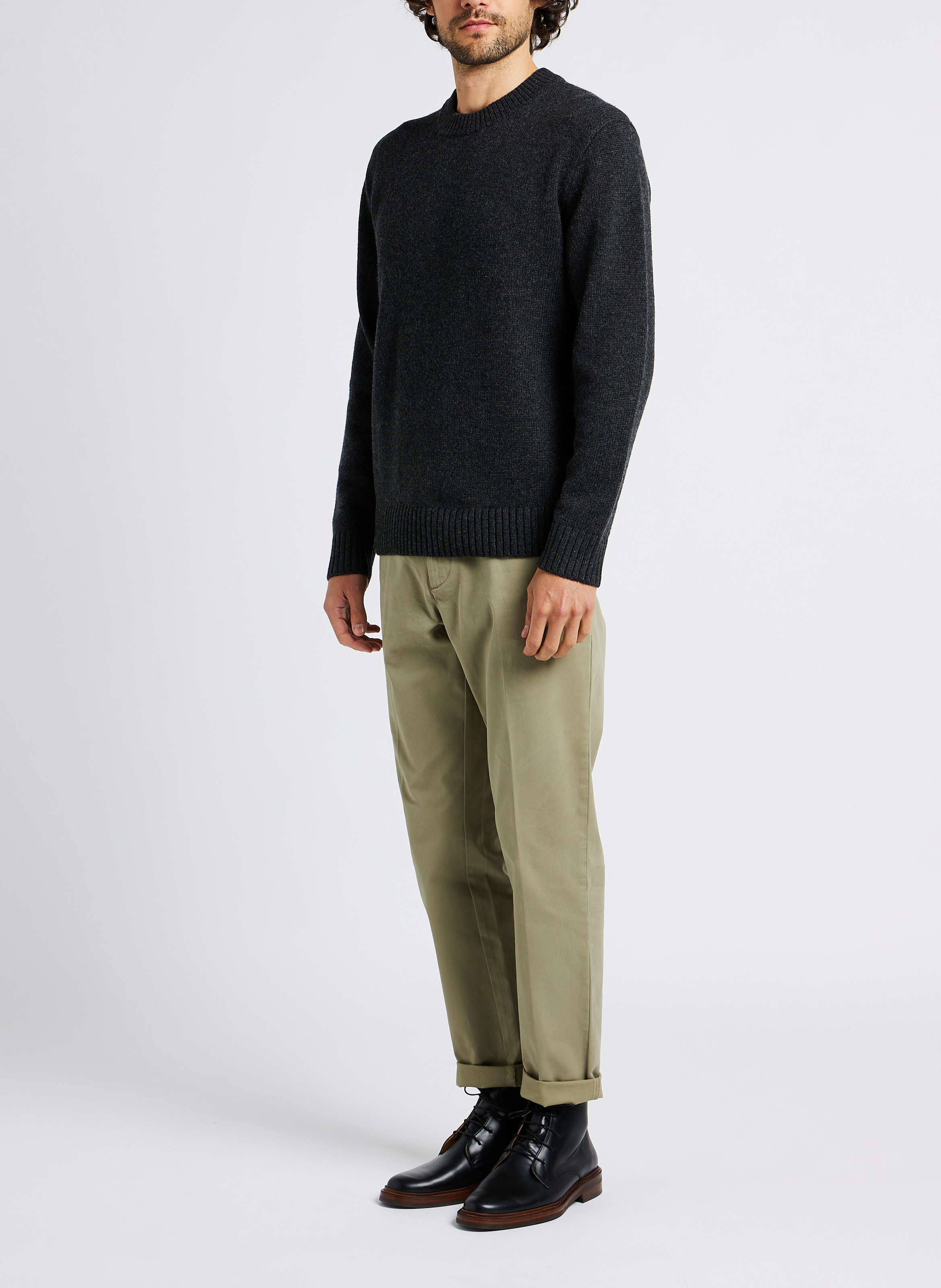 Rundhalspullover aus Wollmix, Regular Fit SAMSOE SAMSOE Grau