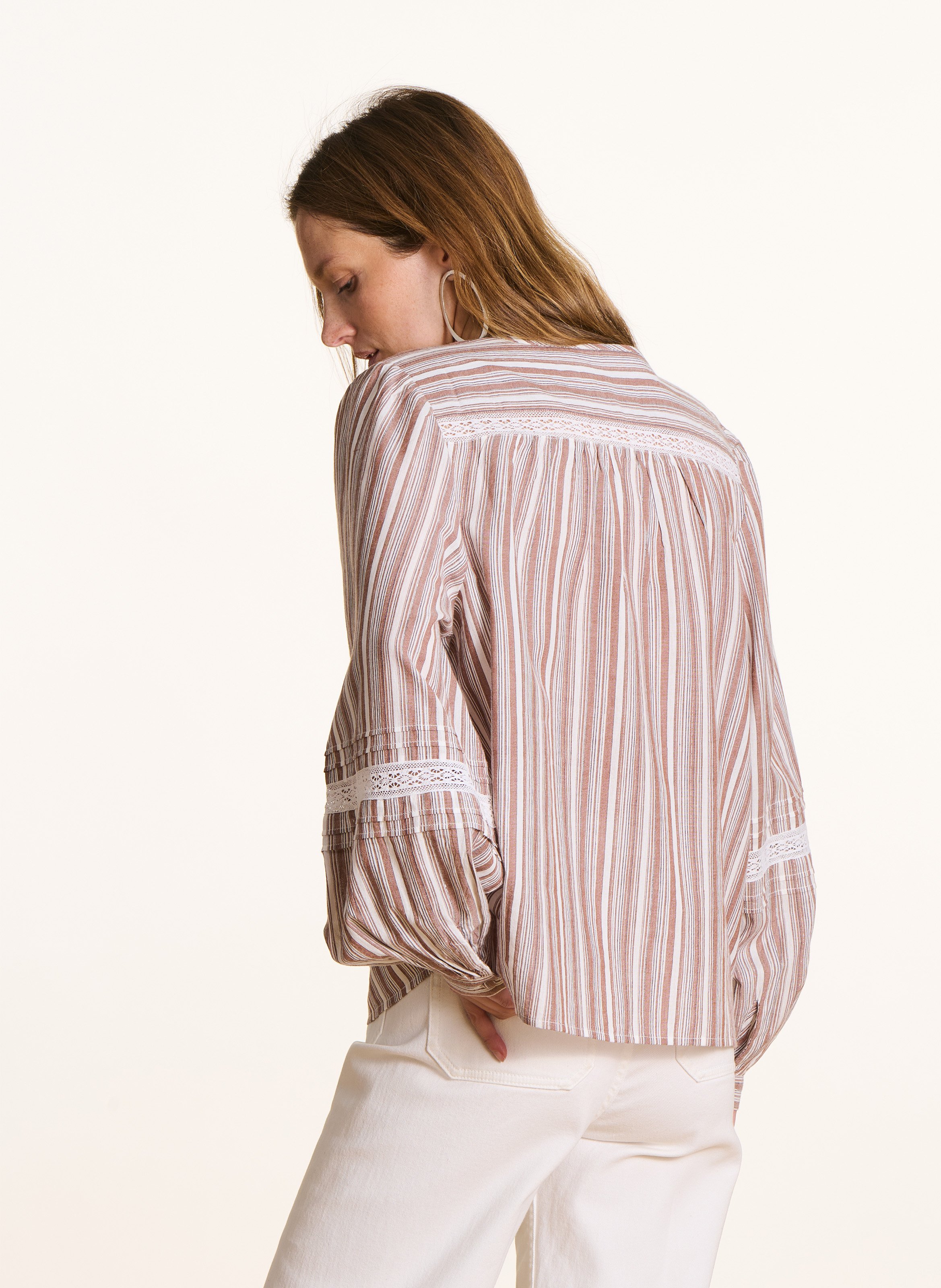 Weite Bluse aus Bio-Baumwollmischung LA FEE MARABOUTEE Braun